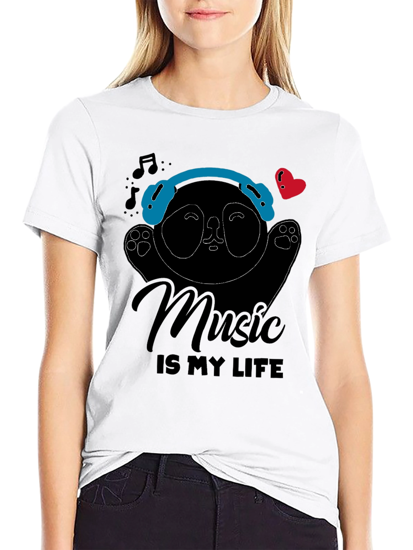 Music Panda Graphic Tee - Music is My Life