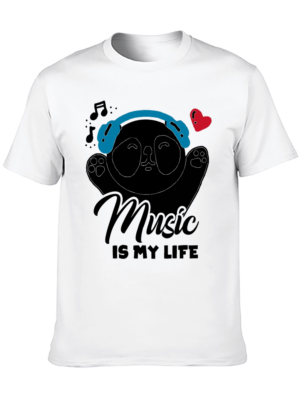 Music Panda Graphic Tee - Music is My Life