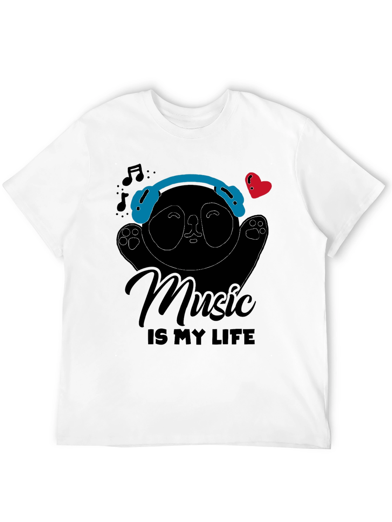 Music Panda Graphic Tee - Music is My Life