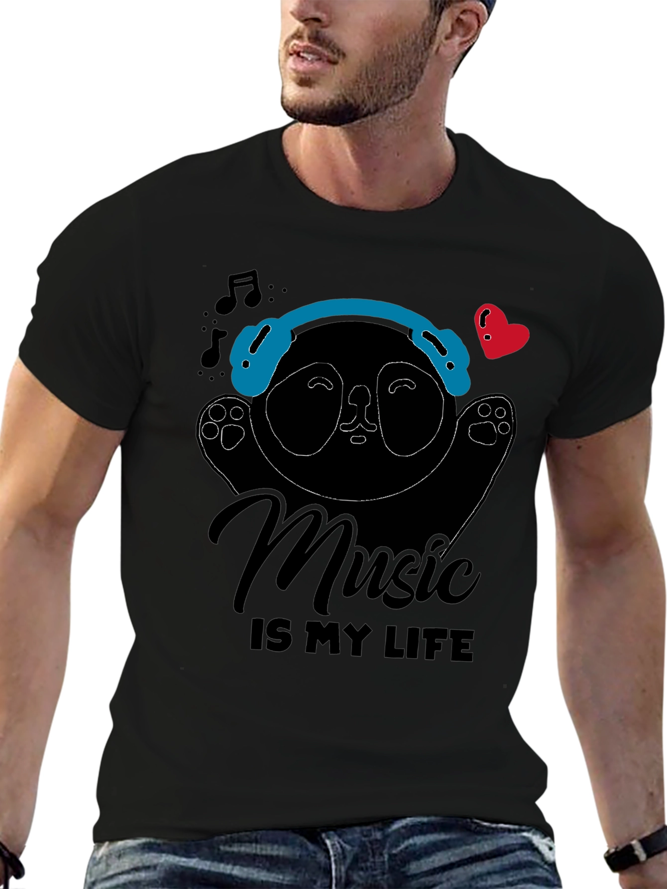 Music Panda Graphic Tee - Music is My Life