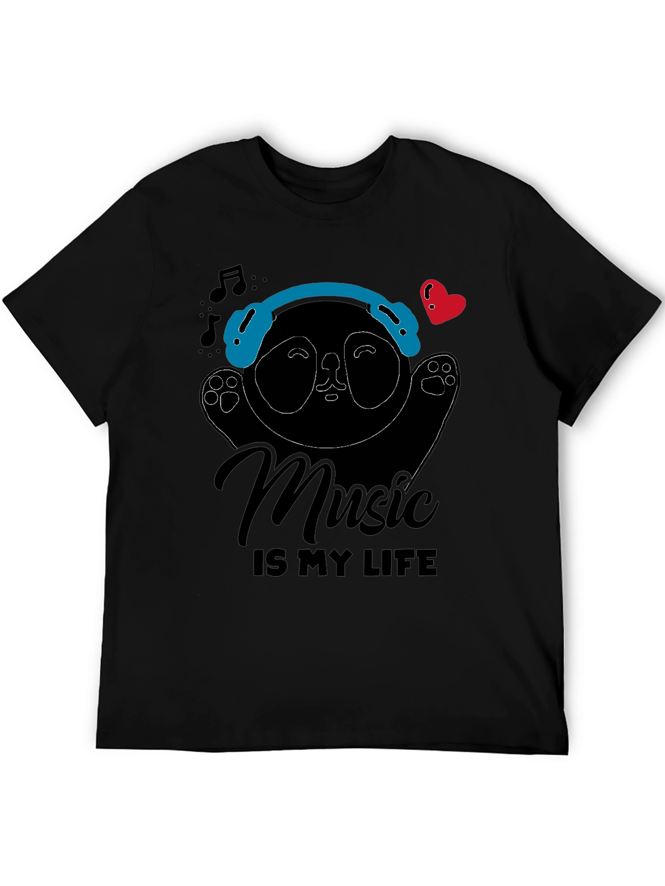 Music Panda Graphic Tee - Music is My Life