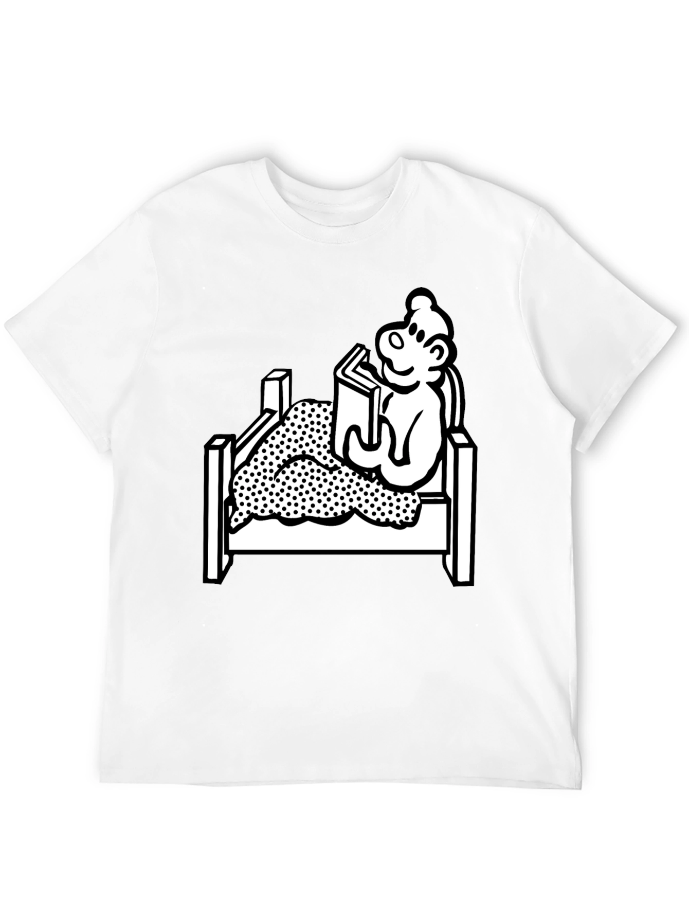 Reading Bear Graphic Tee - Black Unisex T-Shirt