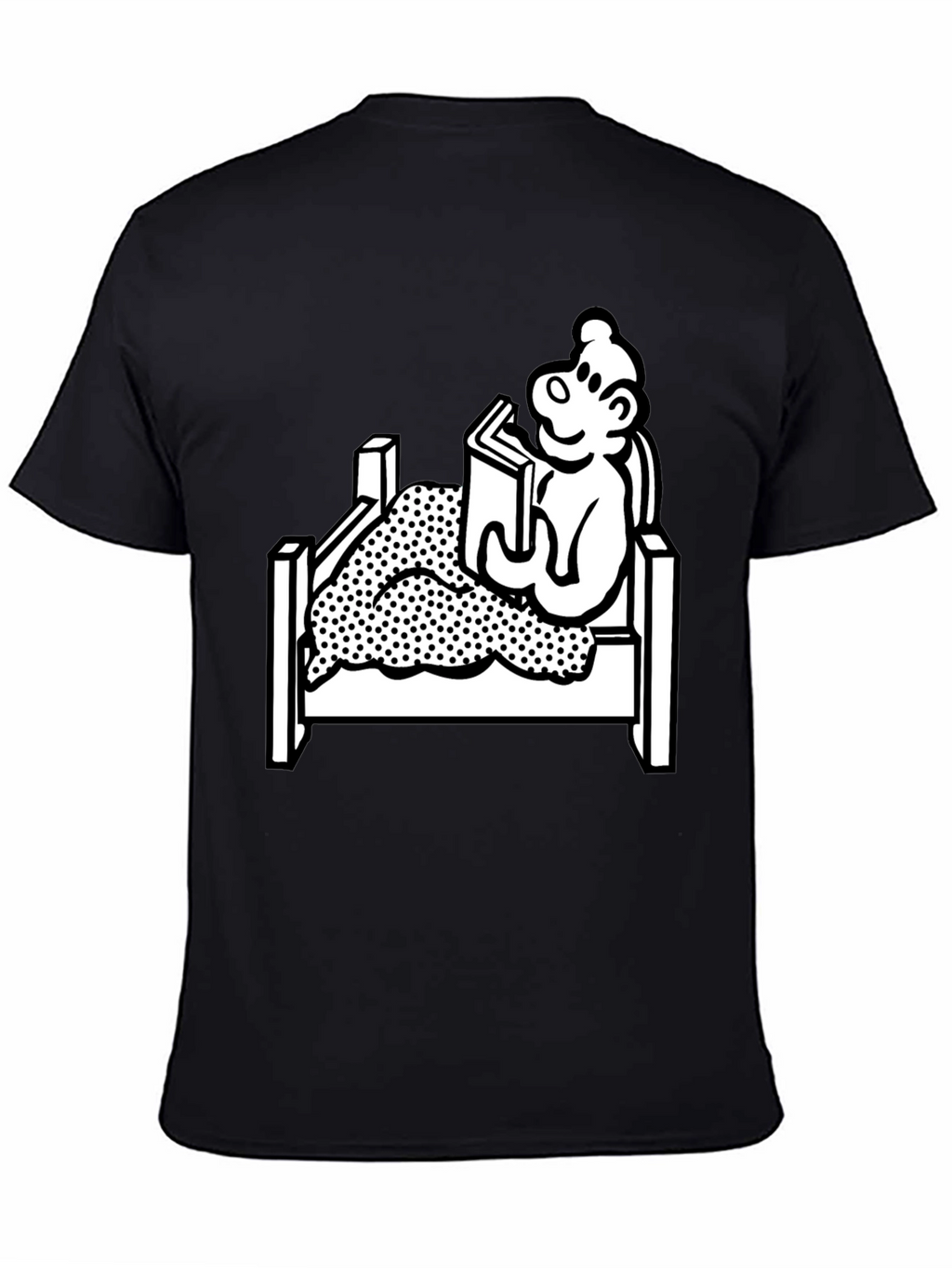 Reading Bear Graphic Tee - Black Unisex T-Shirt
