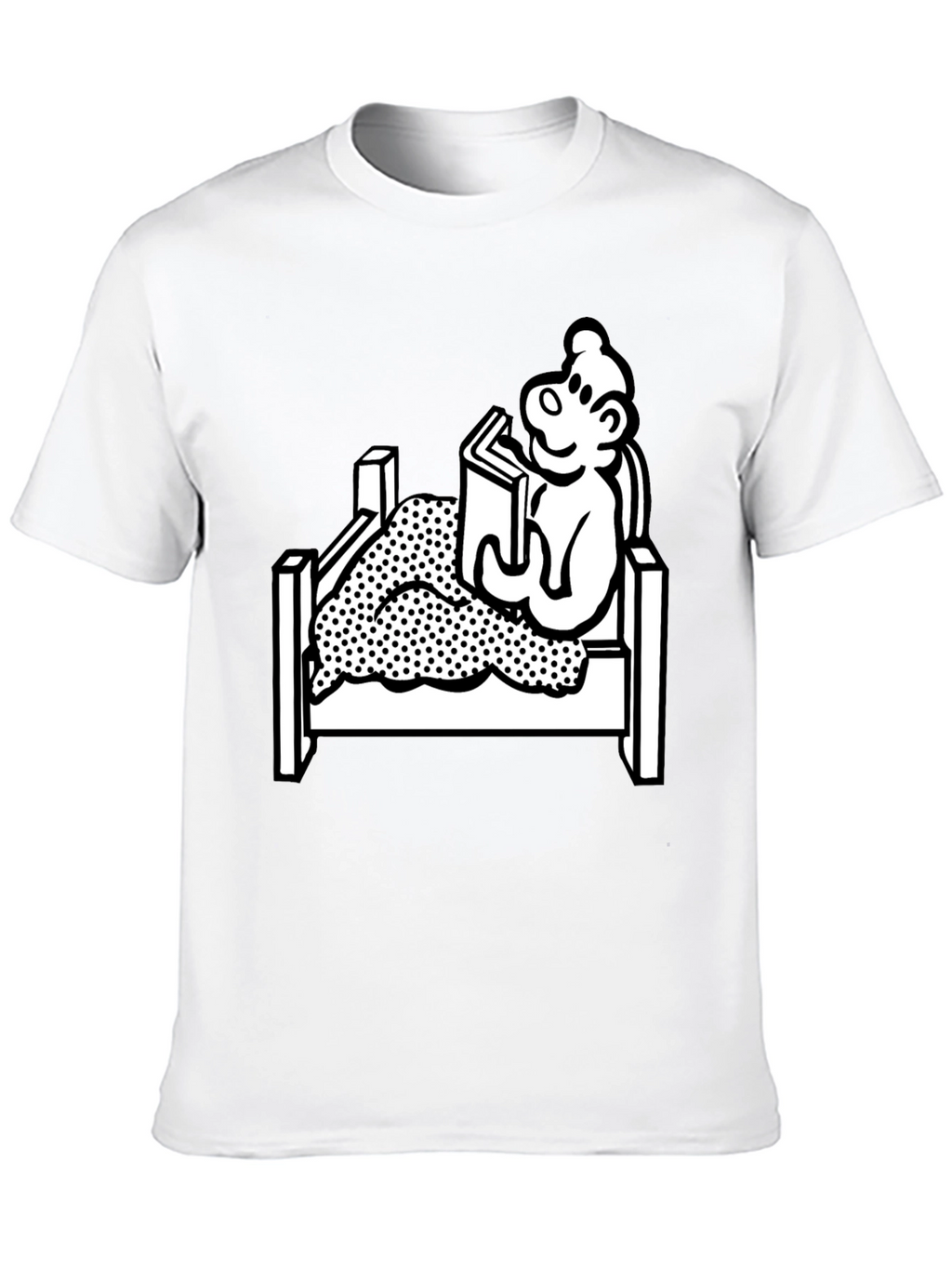 Reading Bear Graphic Tee - Black Unisex T-Shirt