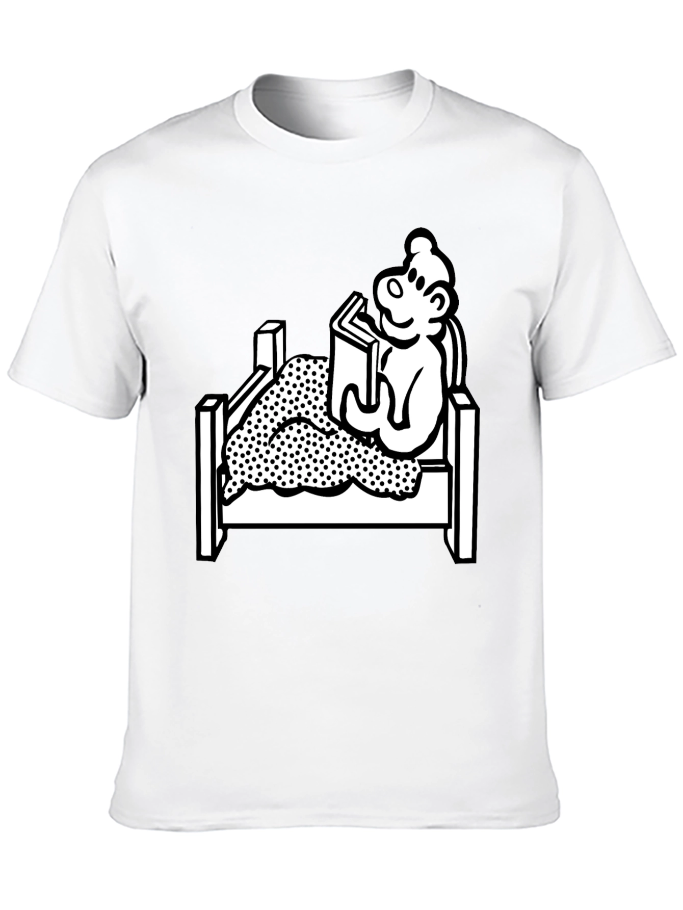 Reading Bear Graphic Tee - Black Unisex T-Shirt