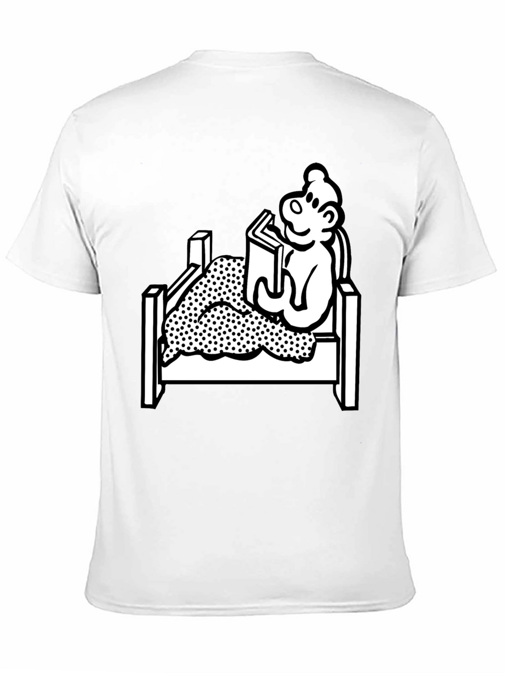 Reading Bear Graphic Tee - Black Unisex T-Shirt