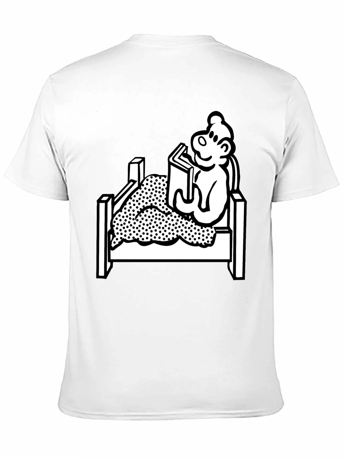Reading Bear Graphic Tee - Black Unisex T-Shirt