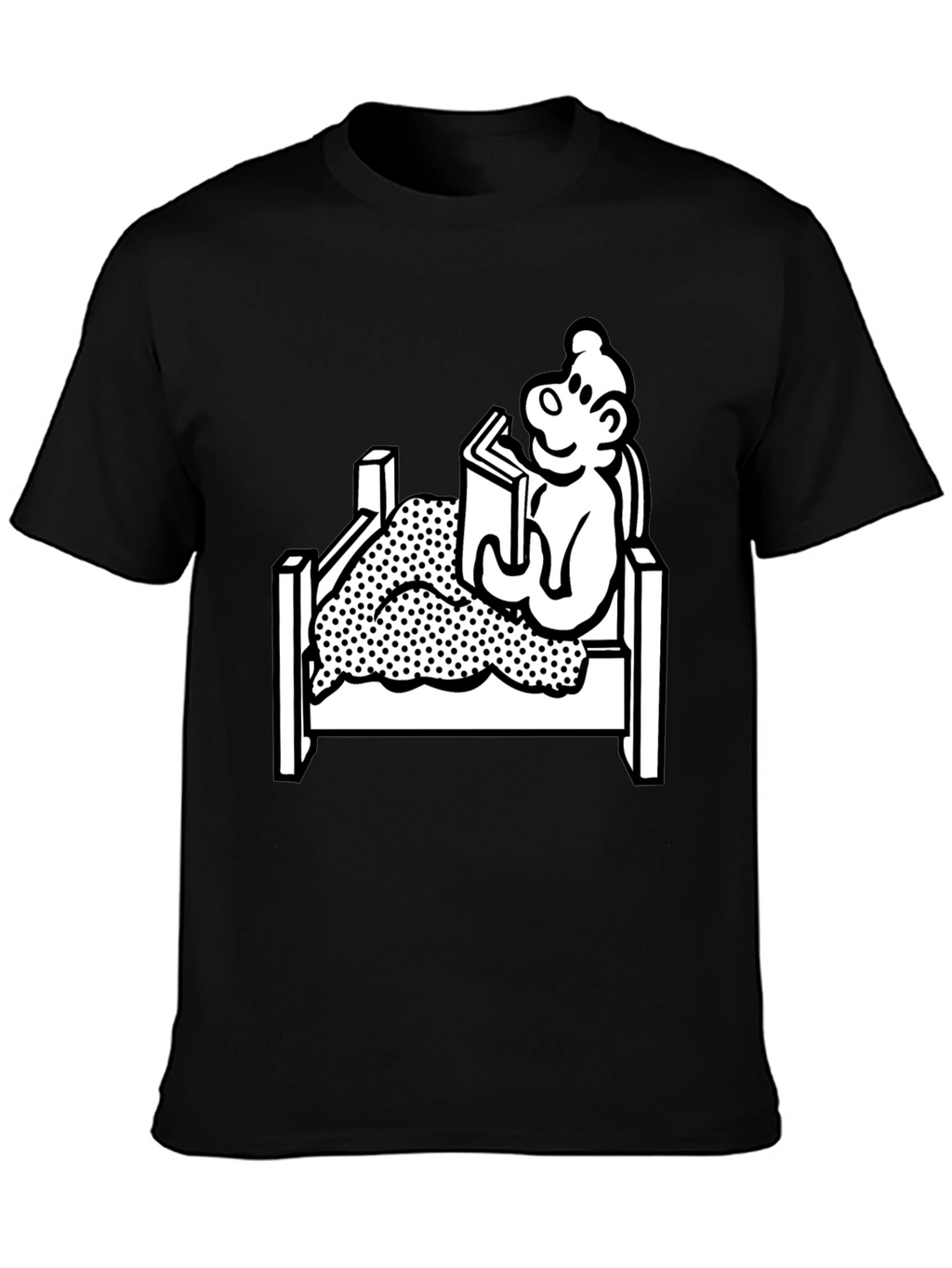 Reading Bear Graphic Tee - Black Unisex T-Shirt