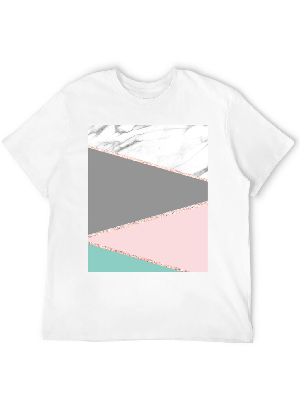 Modern Geometric Marble Graphic Tee - Black