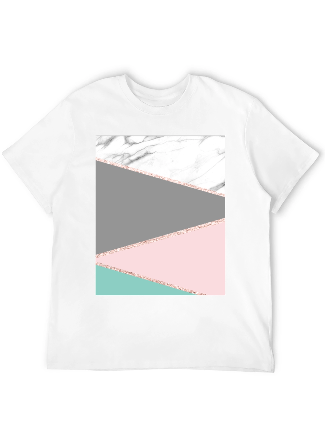 Modern Geometric Marble Graphic Tee - Black