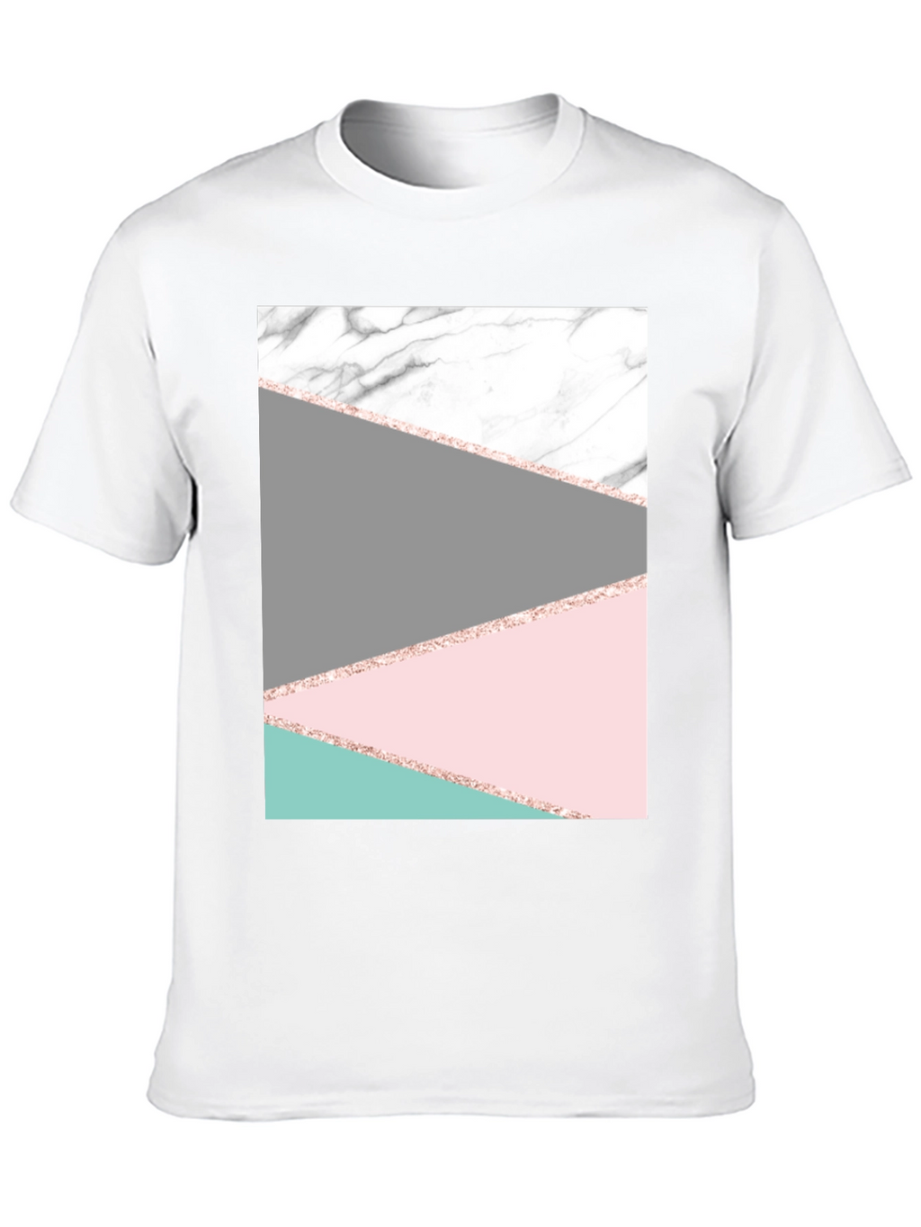 Modern Geometric Marble Graphic Tee - Black