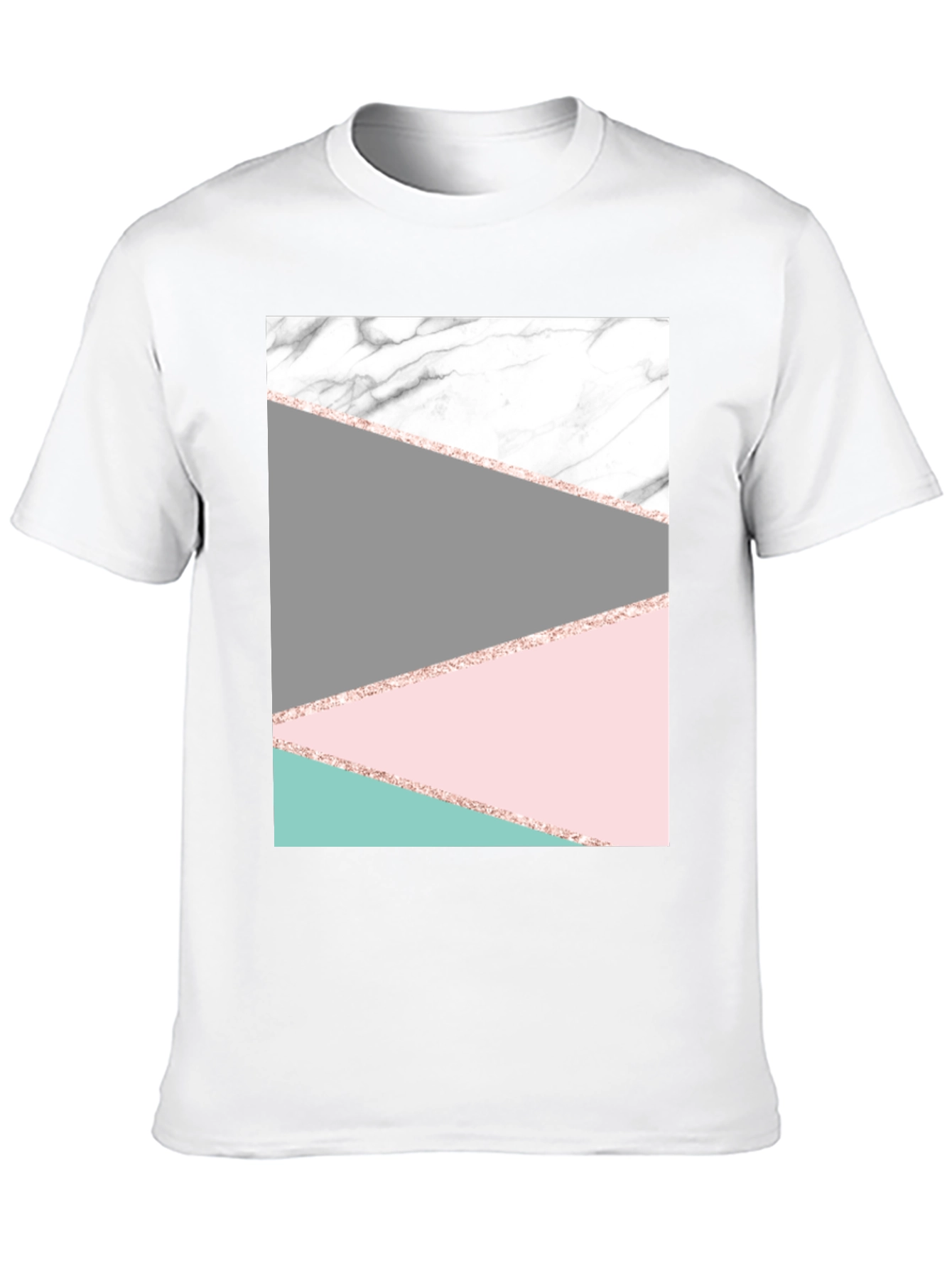 Modern Geometric Marble Graphic Tee - Black