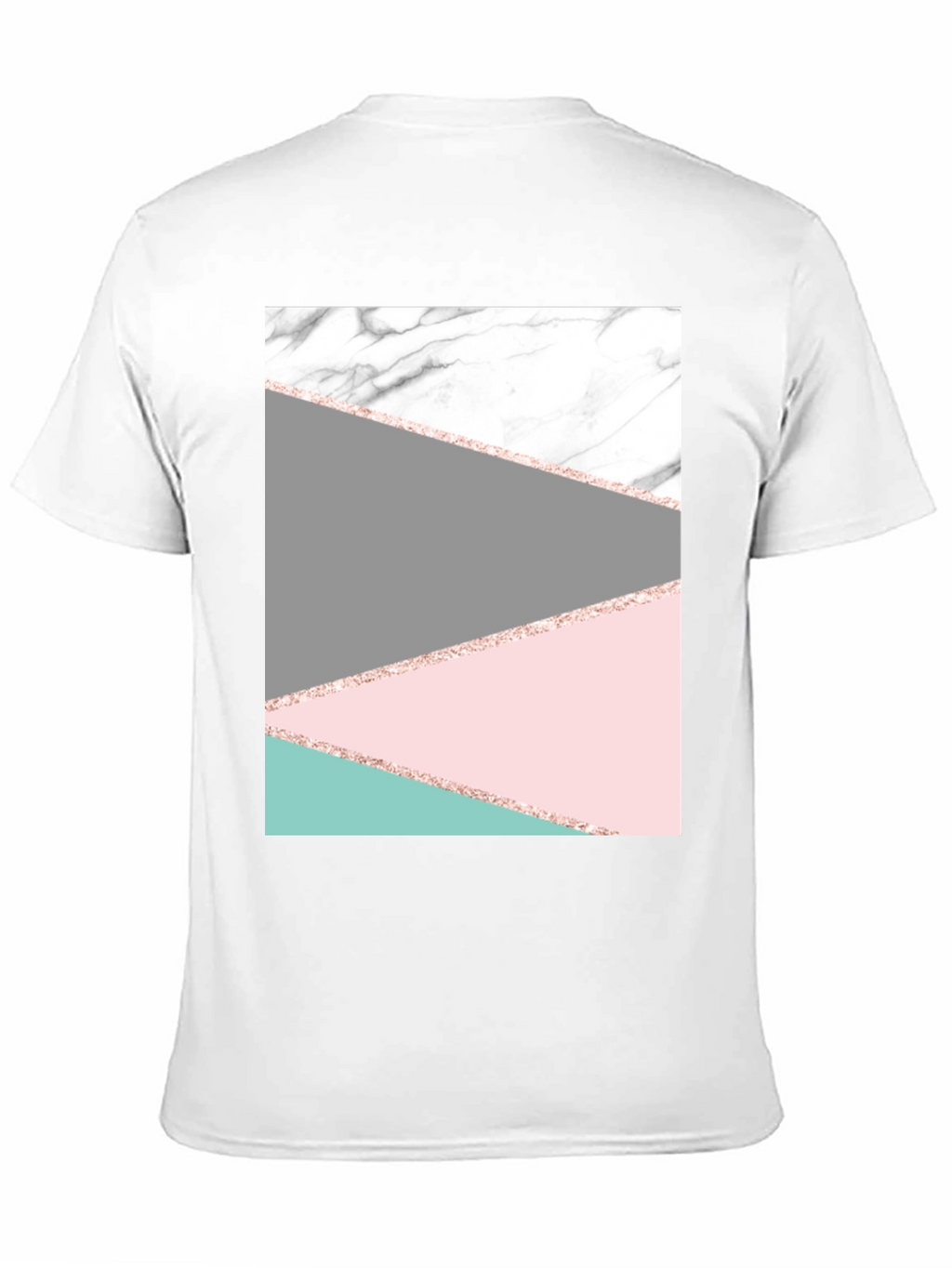 Modern Geometric Marble Graphic Tee - Black
