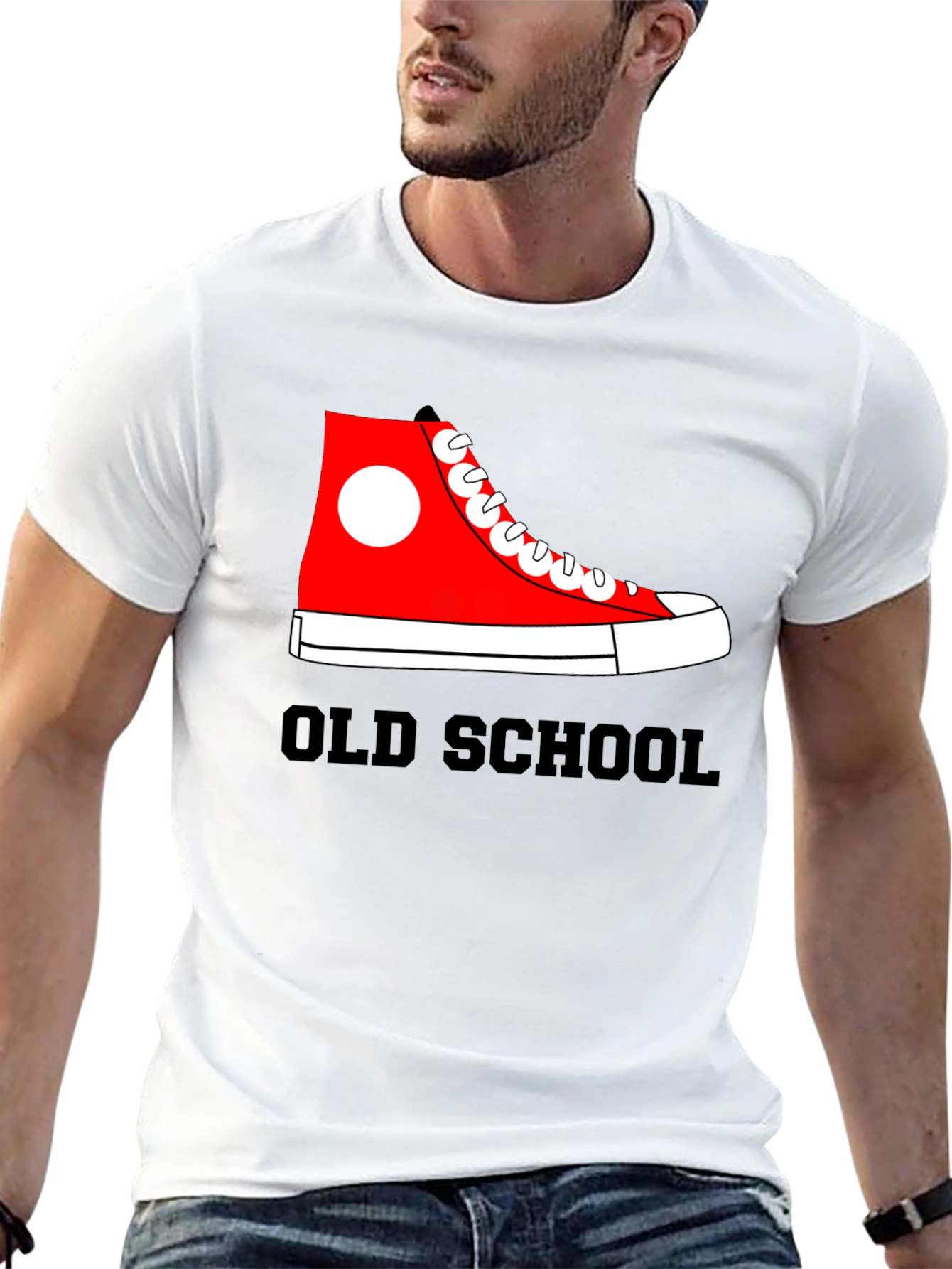 Old School Sneaker Graphic Tee - Retro Style
