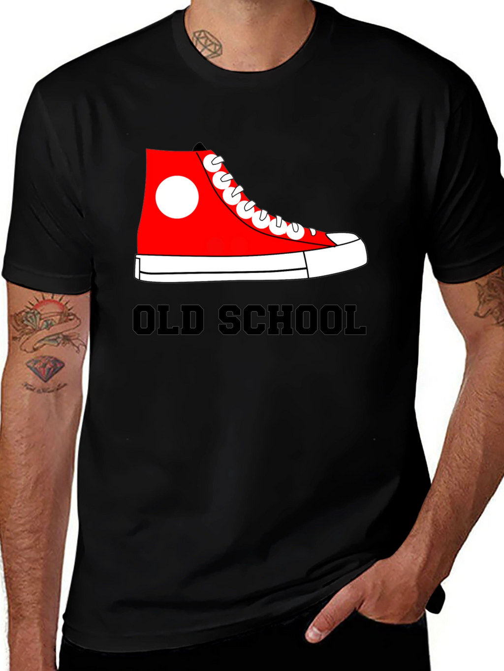 Old School Sneaker Graphic Tee - Retro Style