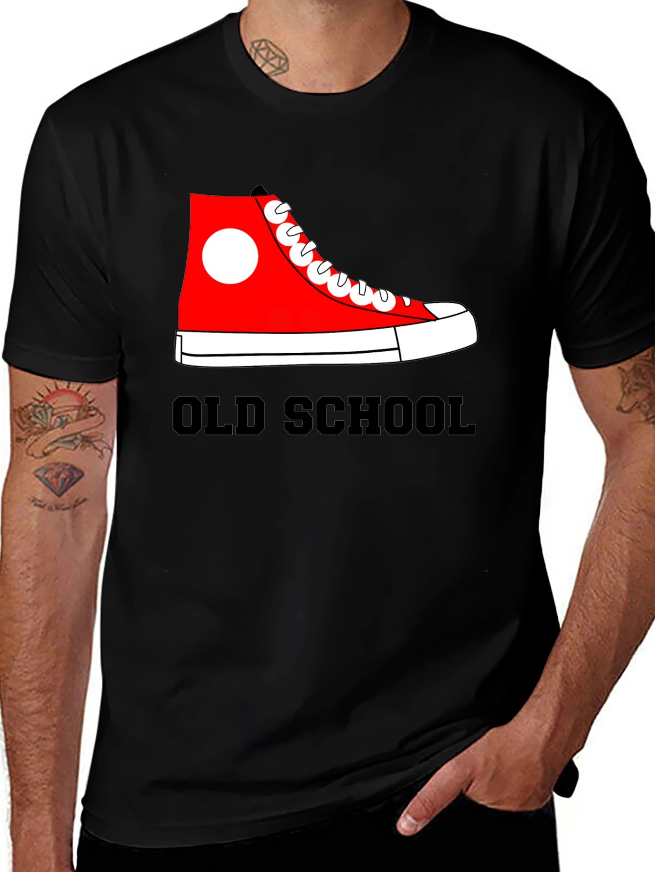 Old School Sneaker Graphic Tee - Retro Style