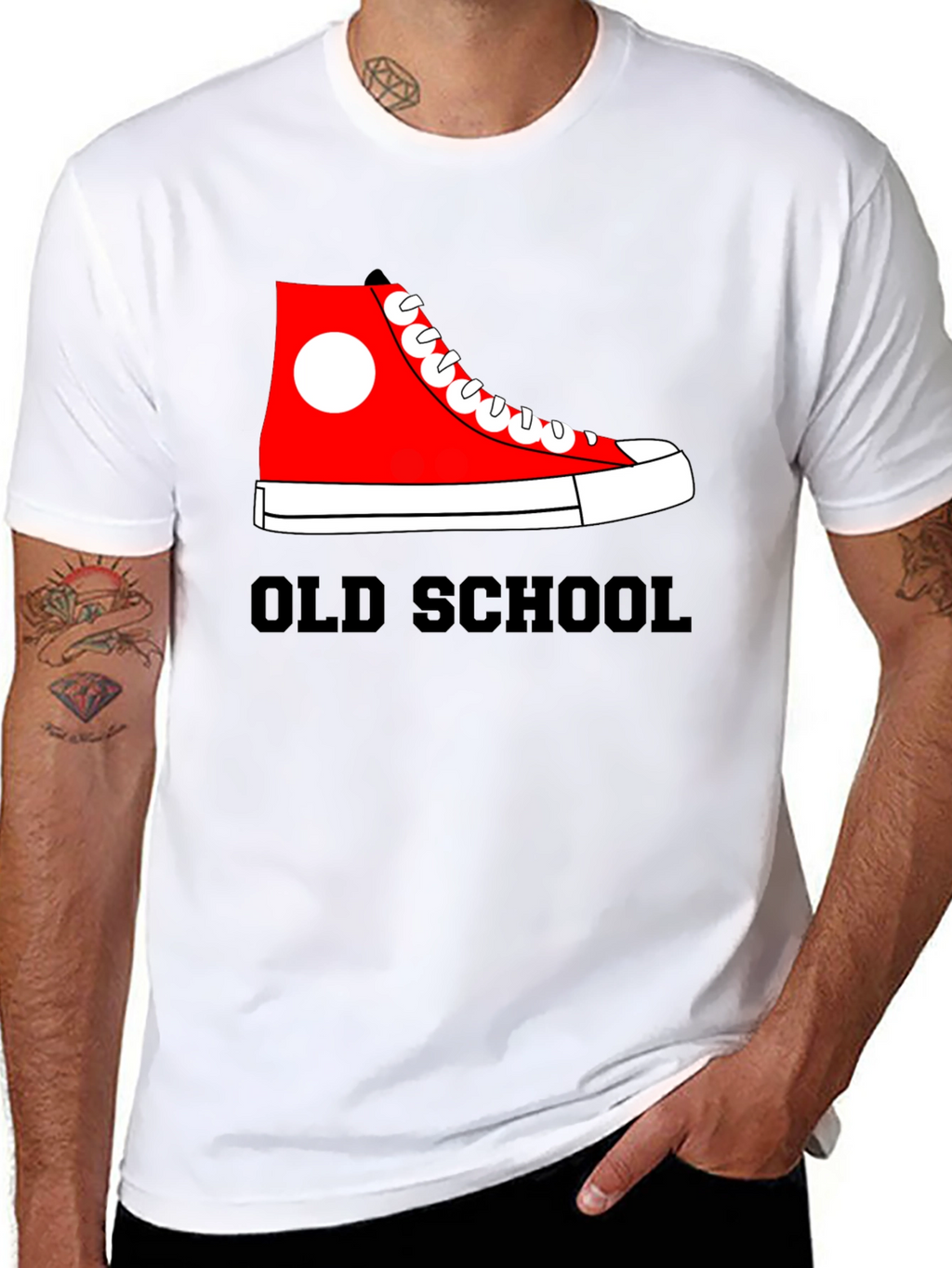 Old School Sneaker Graphic Tee - Retro Style