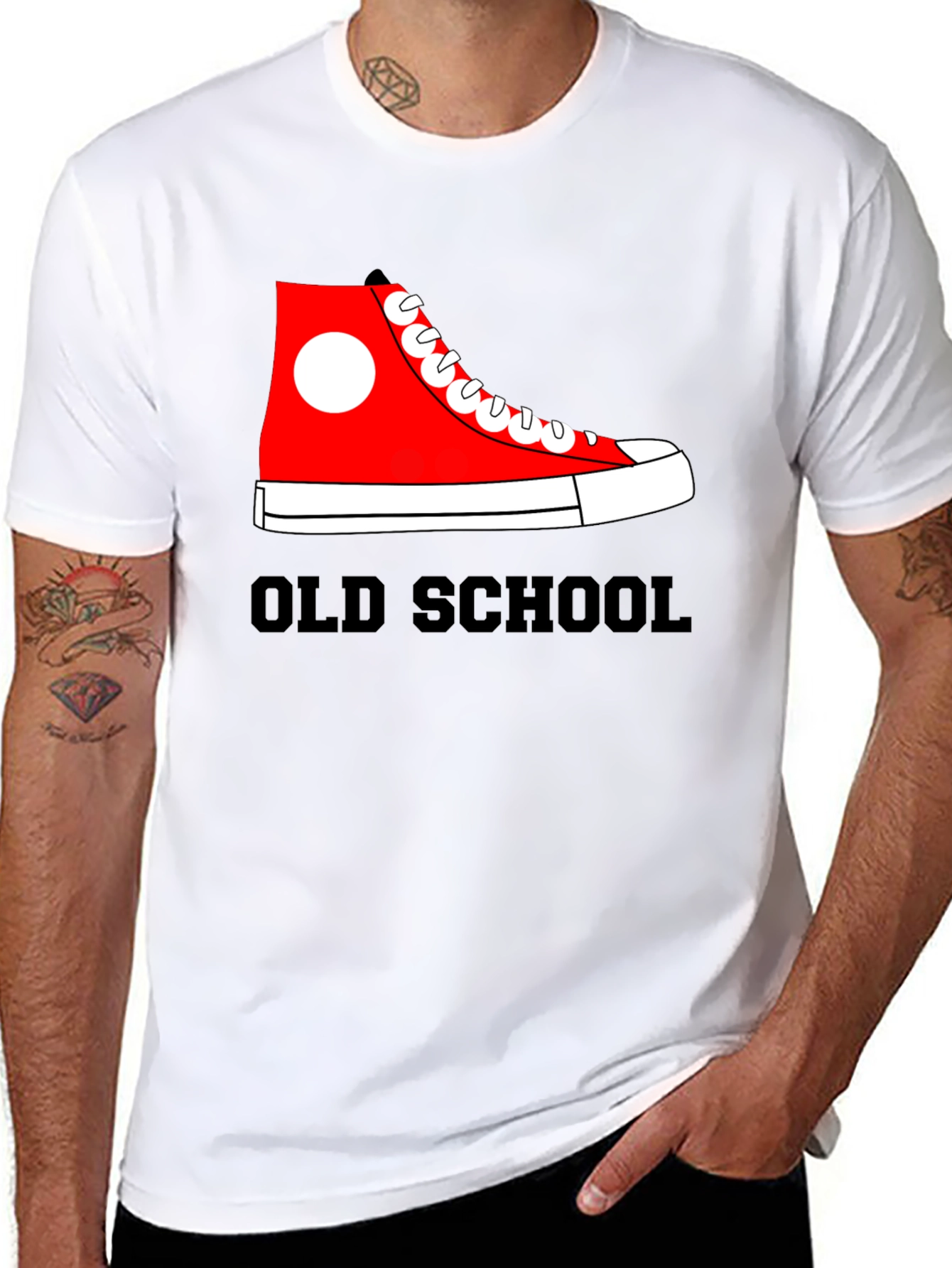 Old School Sneaker Graphic Tee - Retro Style