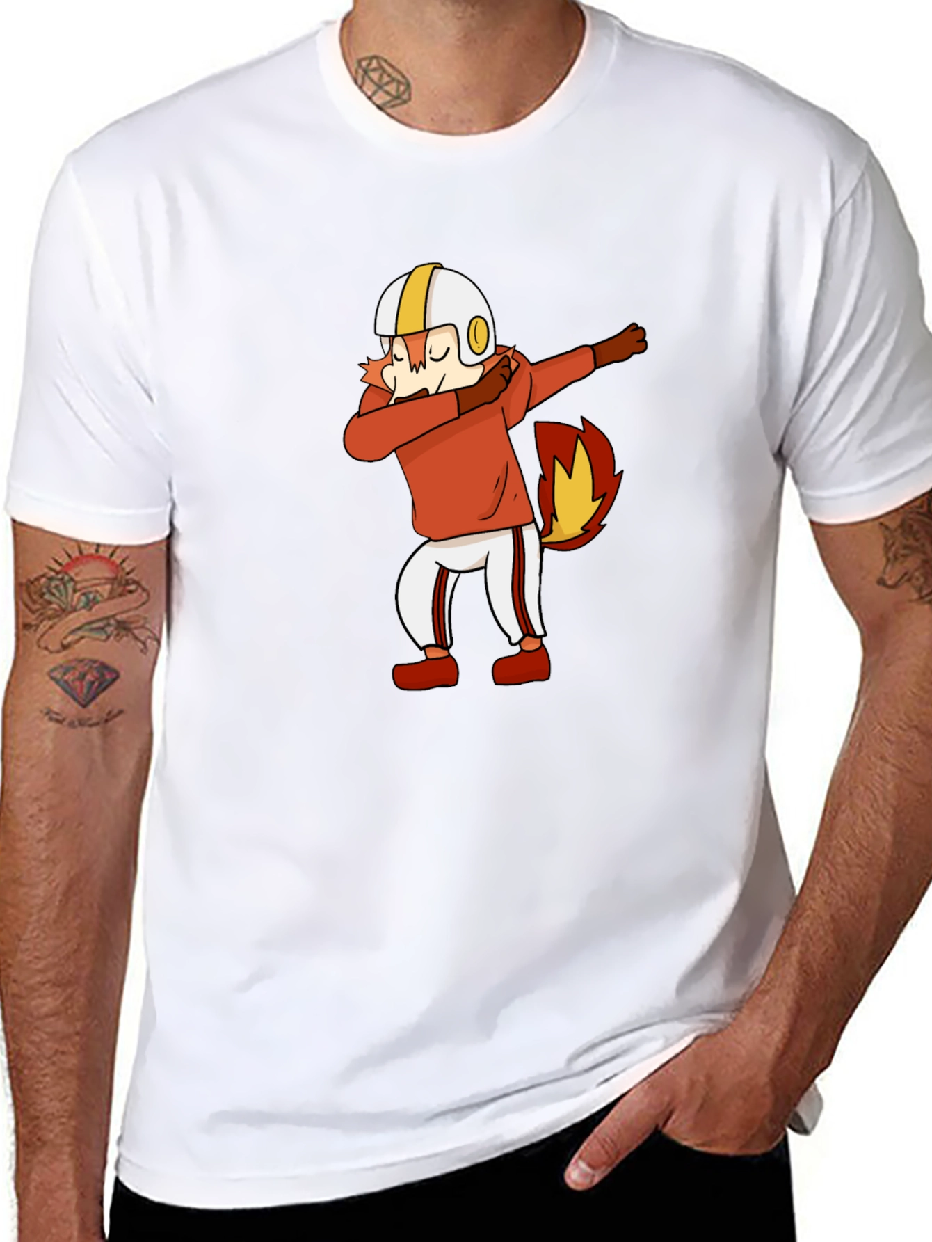 Dabbing Fox Football T-Shirt