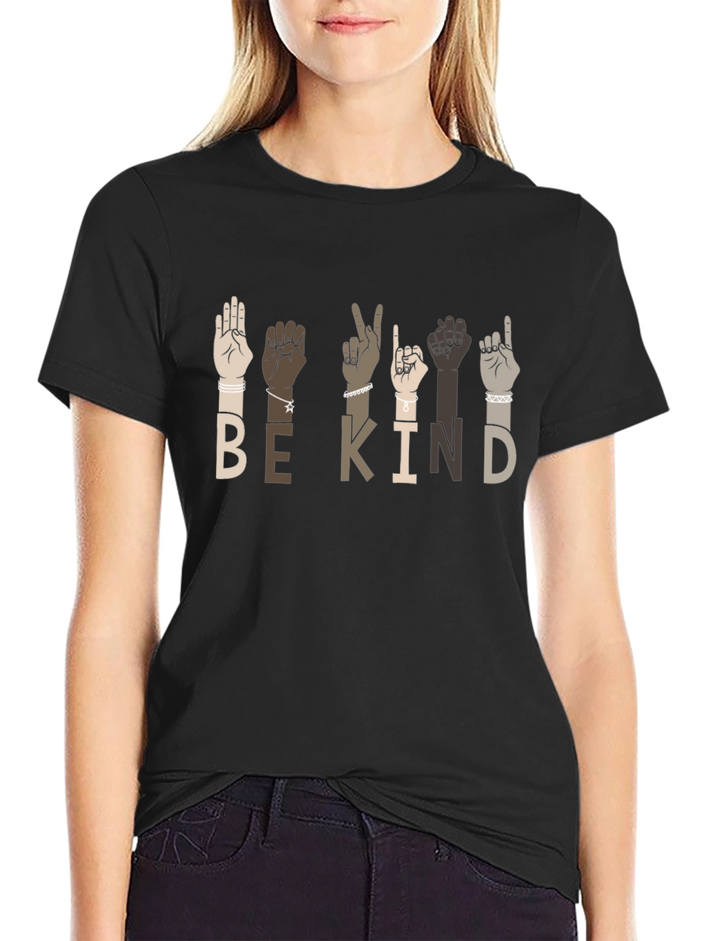 Be Kind ASL Graphic T-Shirt - Black