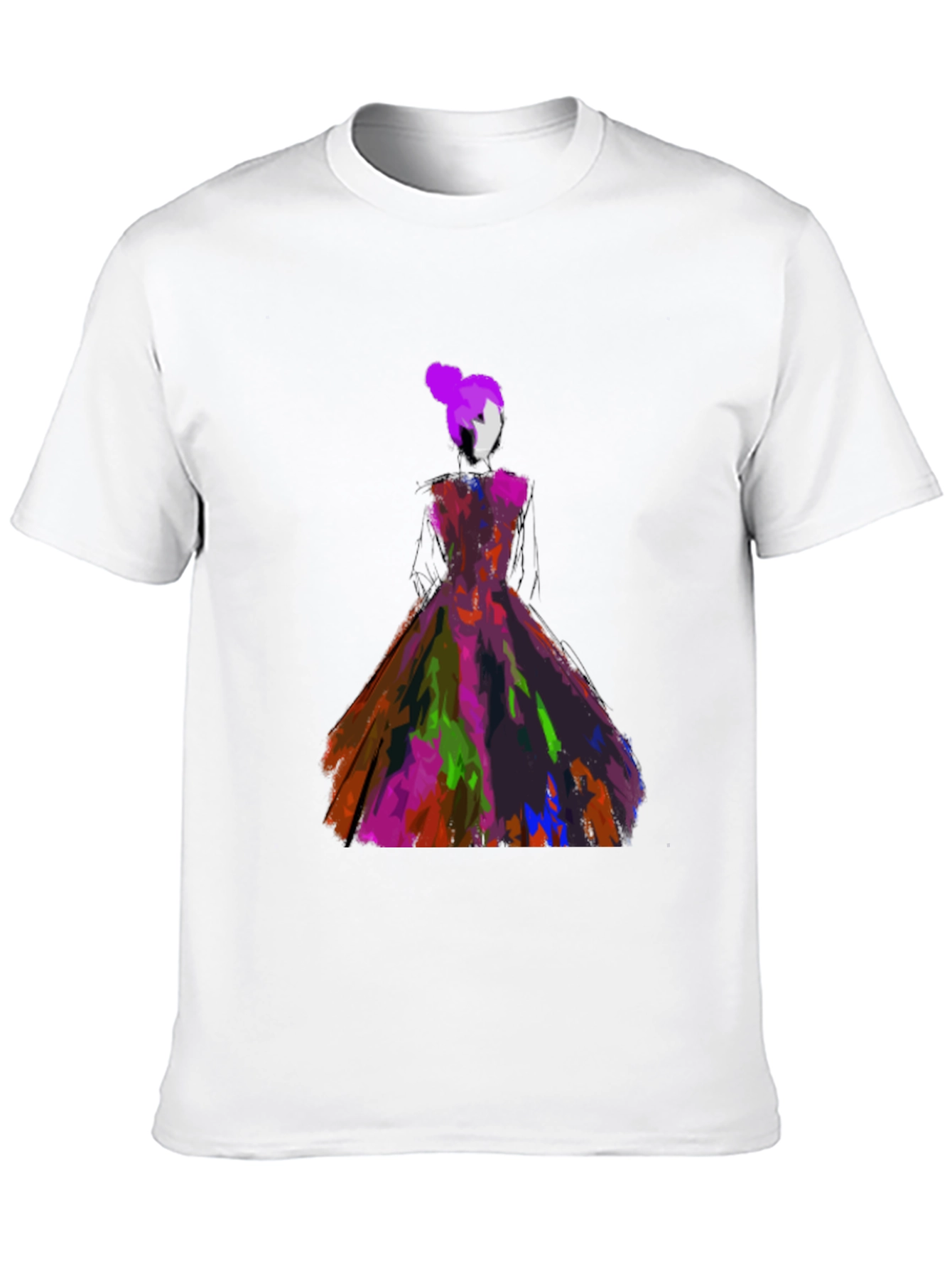 Abstract Dress Graphic Tee - Artistic Style