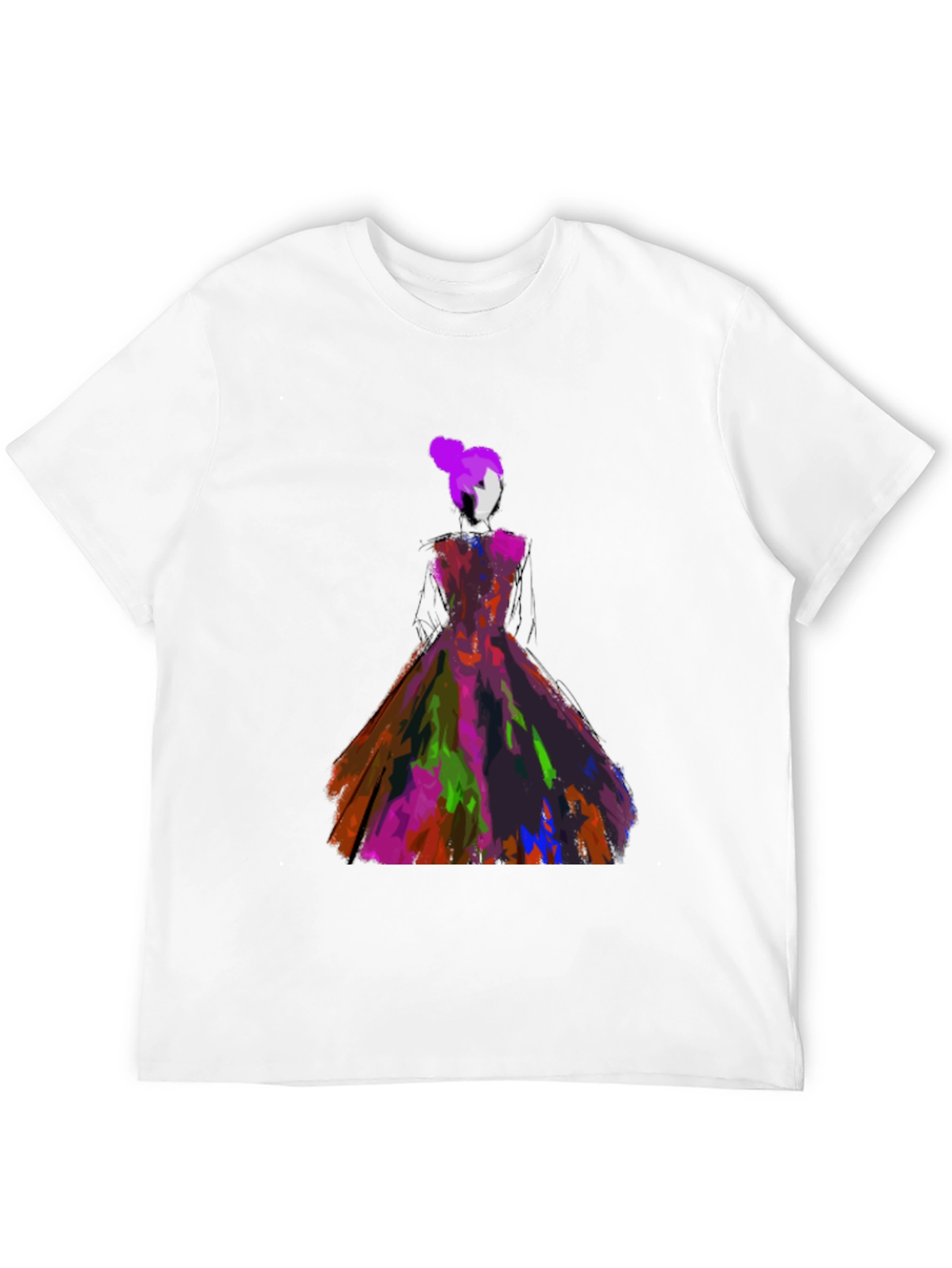 Abstract Dress Graphic Tee - Artistic Style