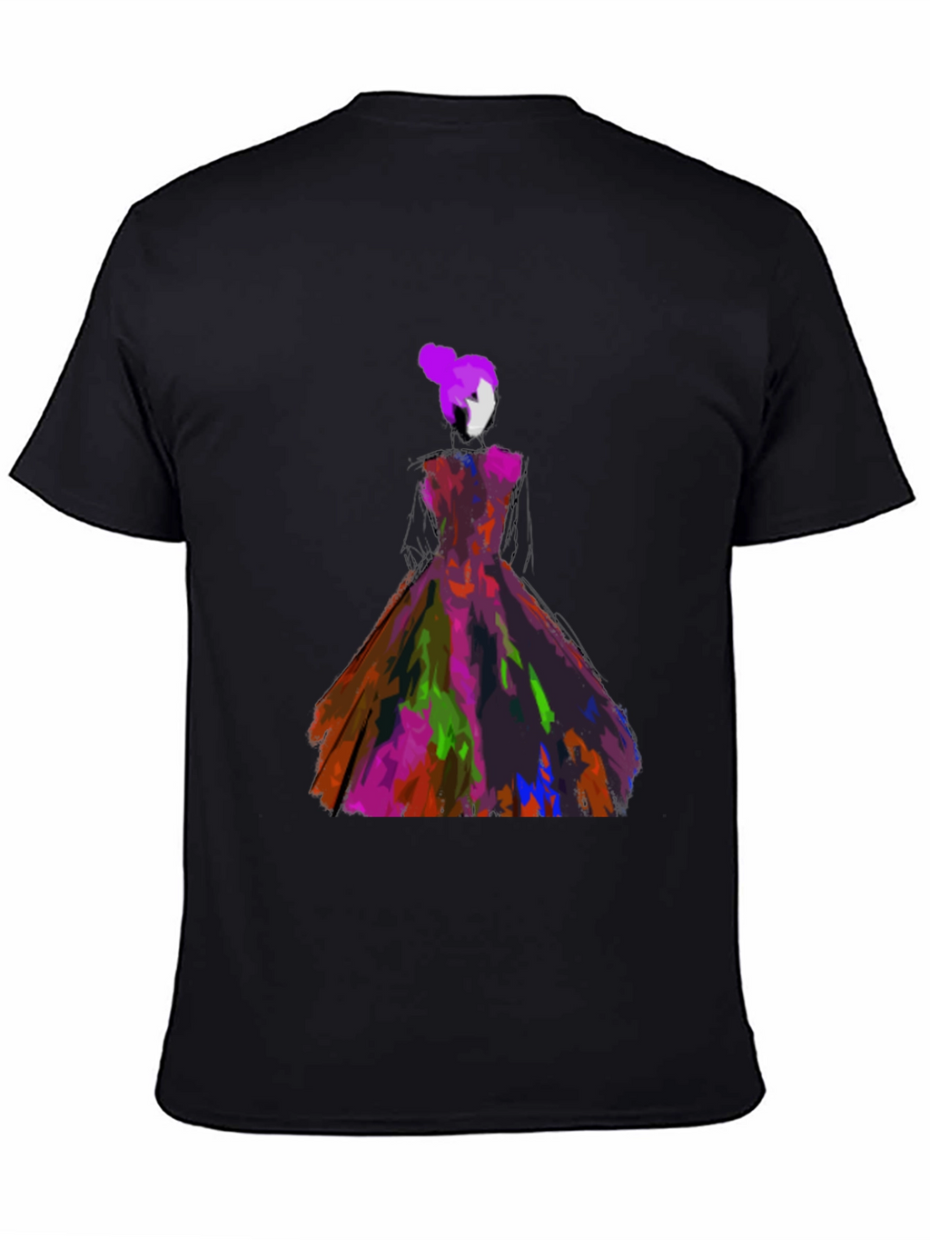 Abstract Dress Graphic Tee - Artistic Style