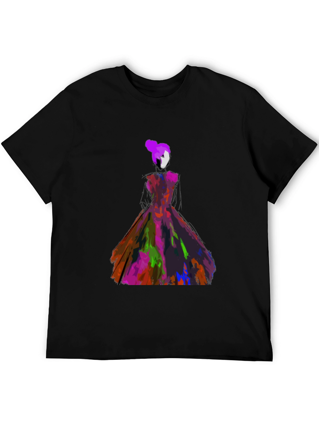 Abstract Dress Graphic Tee - Artistic Style
