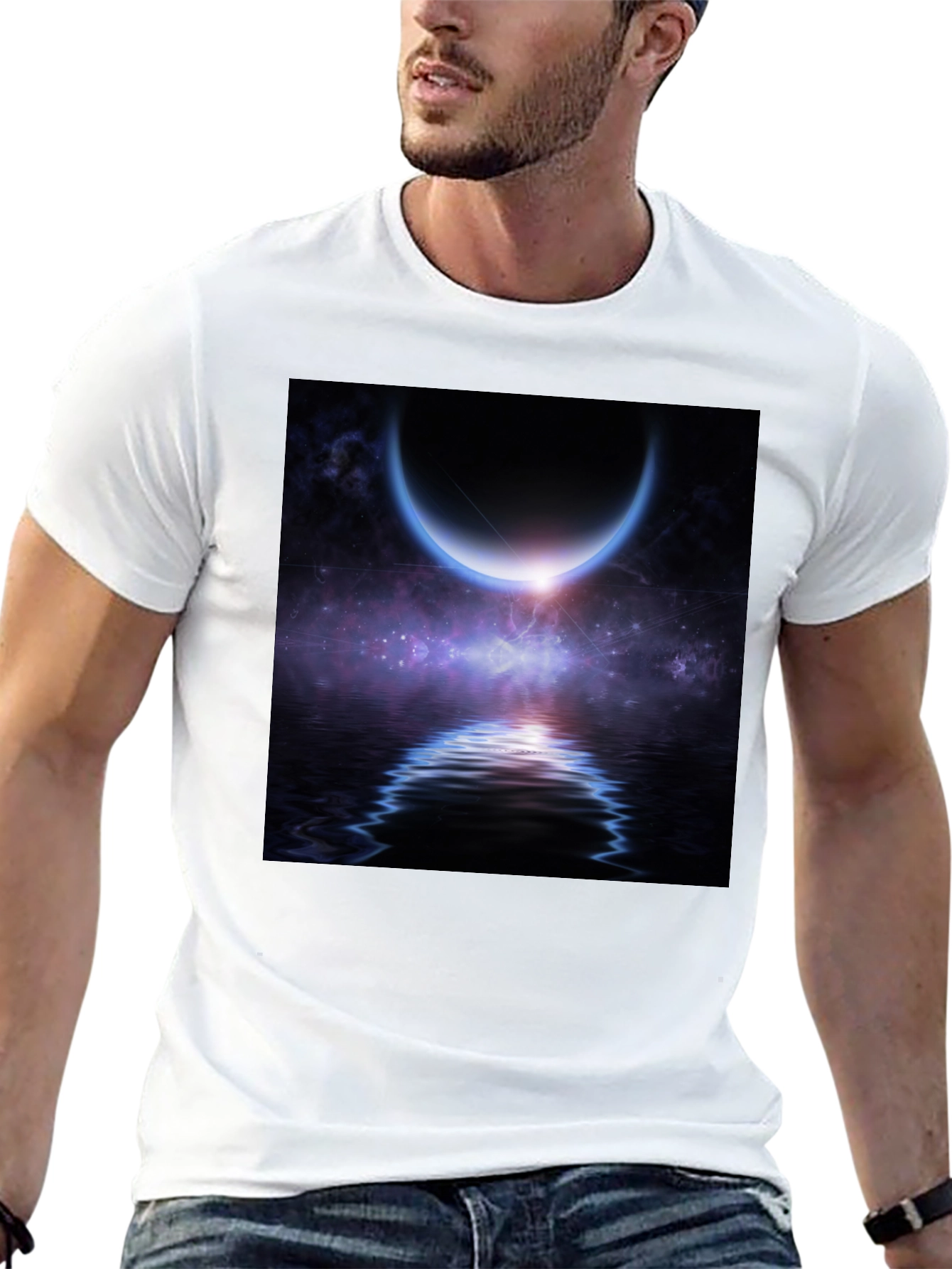 Cosmic Crescent Moon T-Shirt