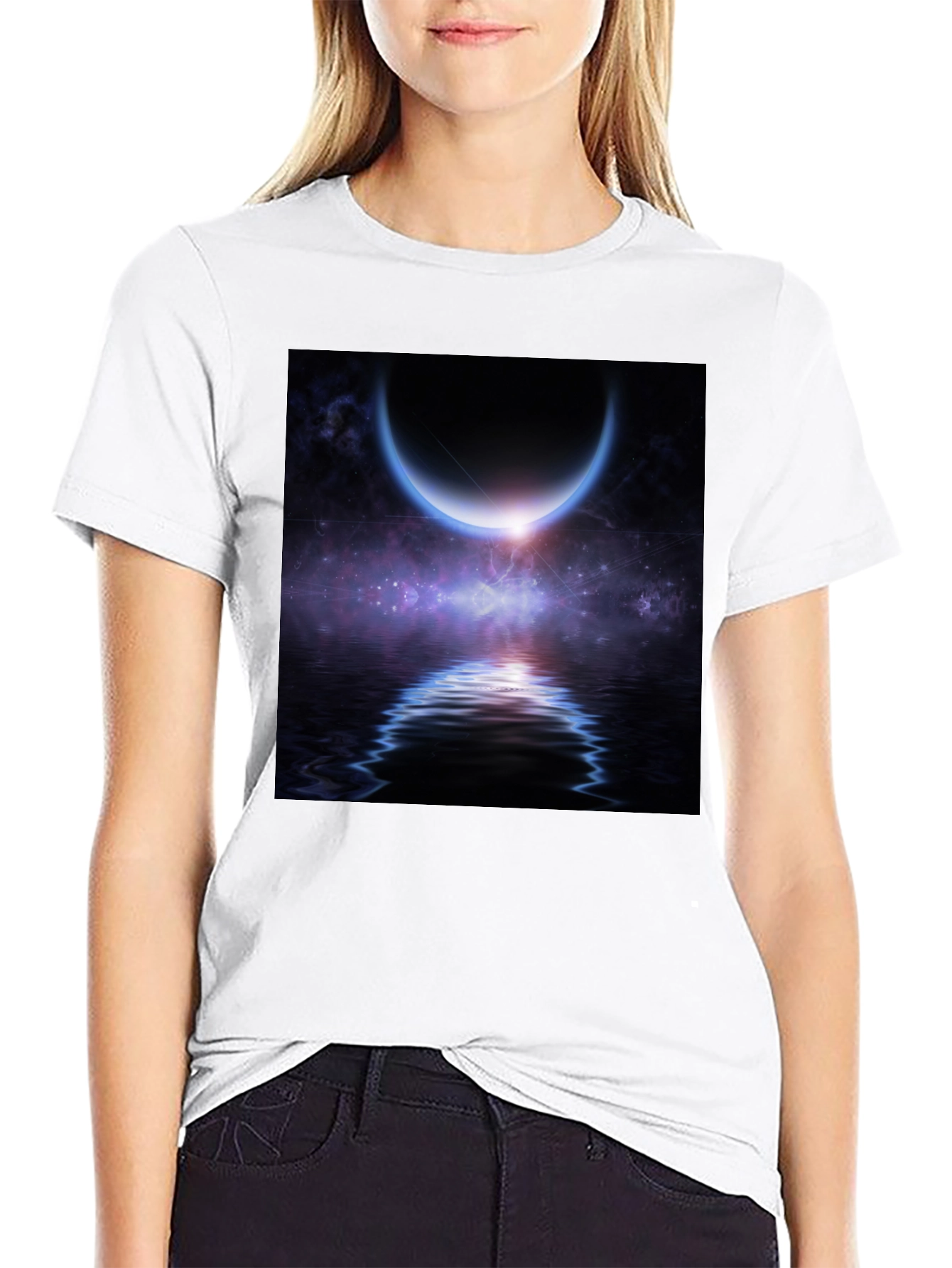 Cosmic Crescent Moon T-Shirt