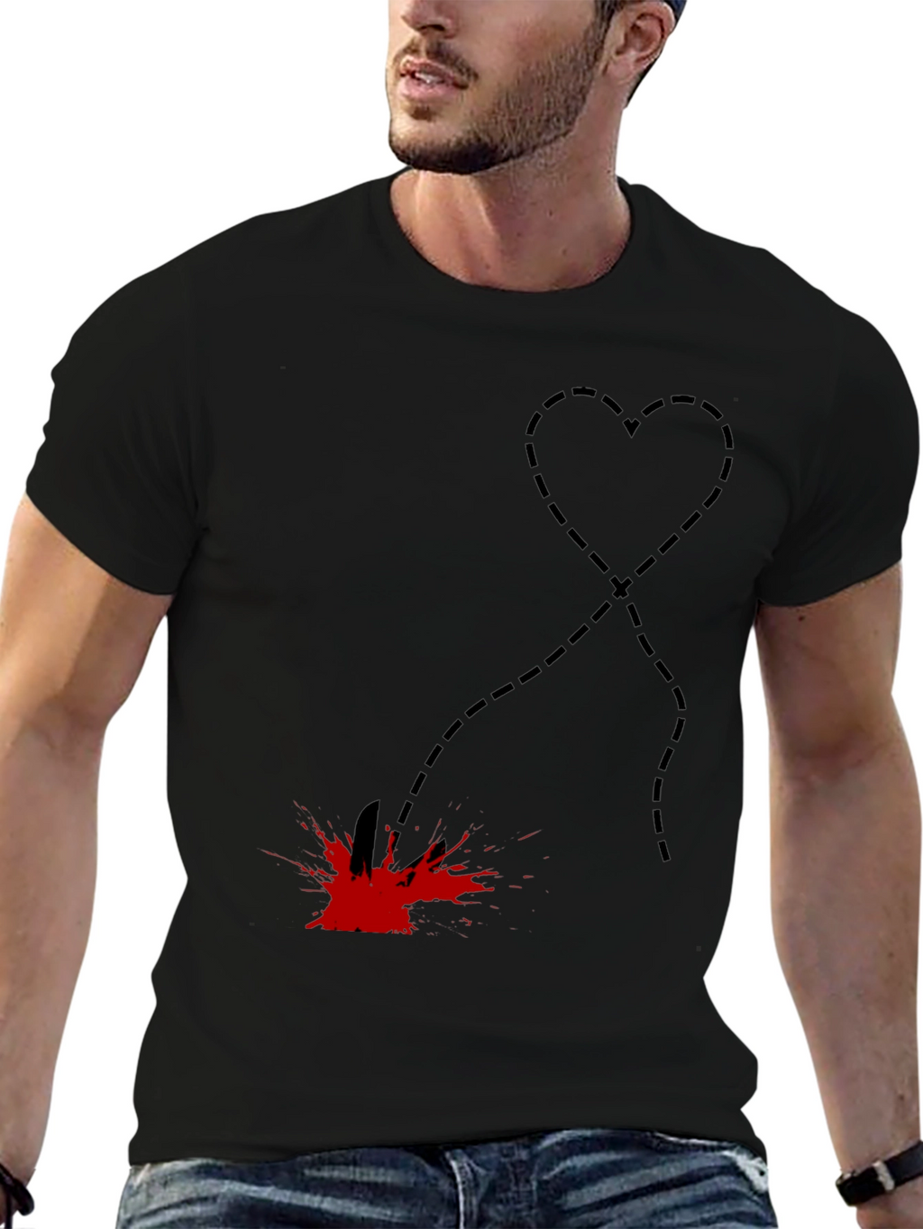 Heart Stab T-Shirt - Edgy Graphic Tee