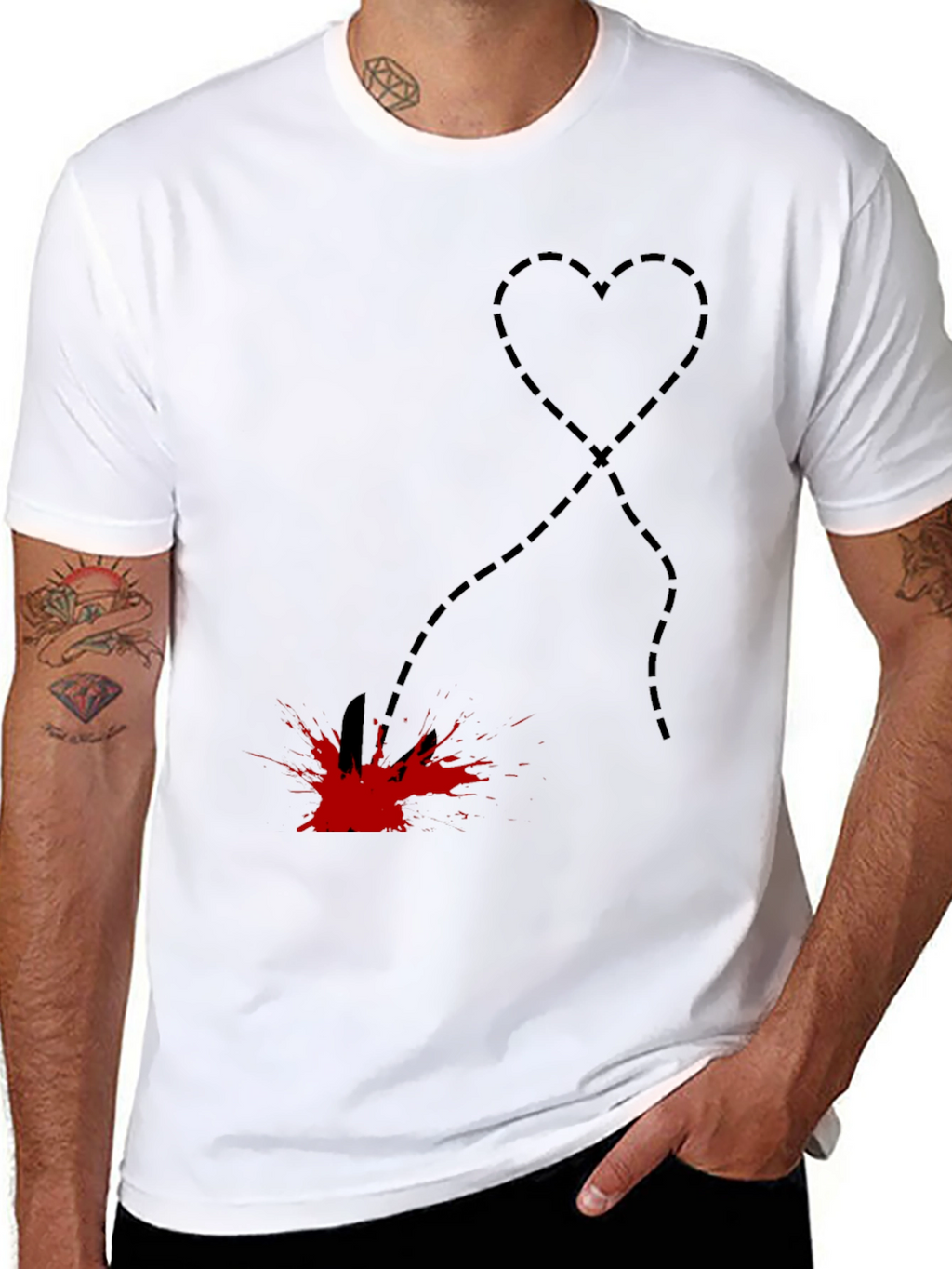 Heart Stab T-Shirt - Edgy Graphic Tee