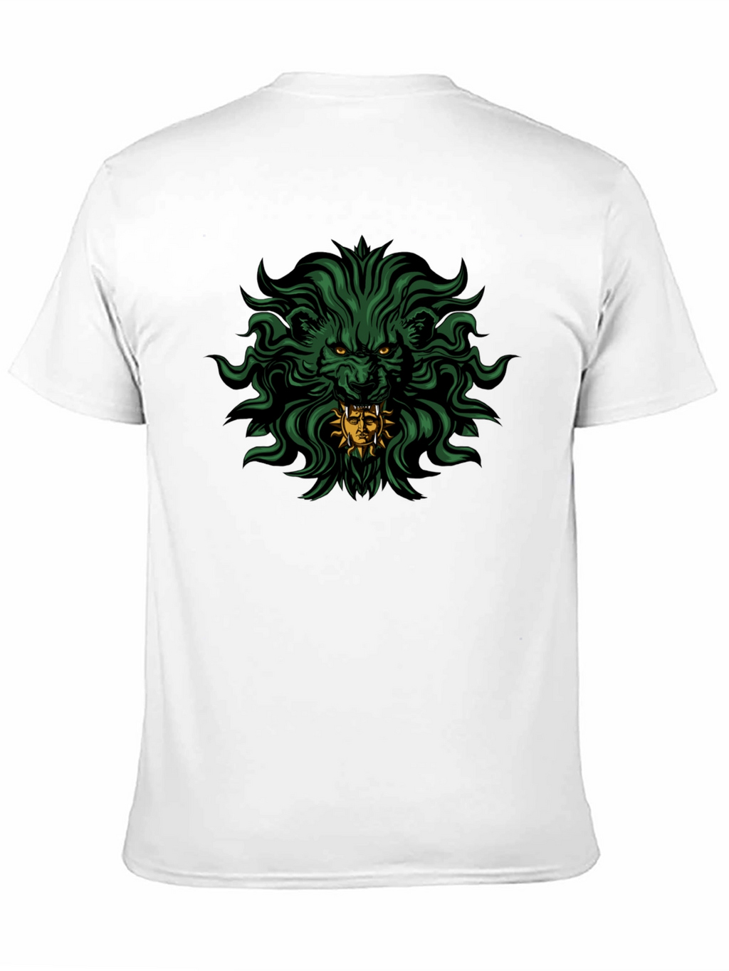 Mens Black T-Shirt with Lion Graphic Print