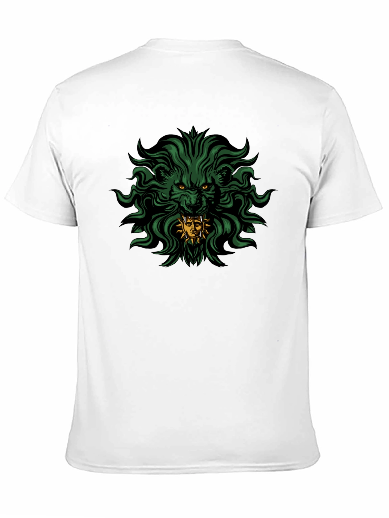 Mens Black T-Shirt with Lion Graphic Print