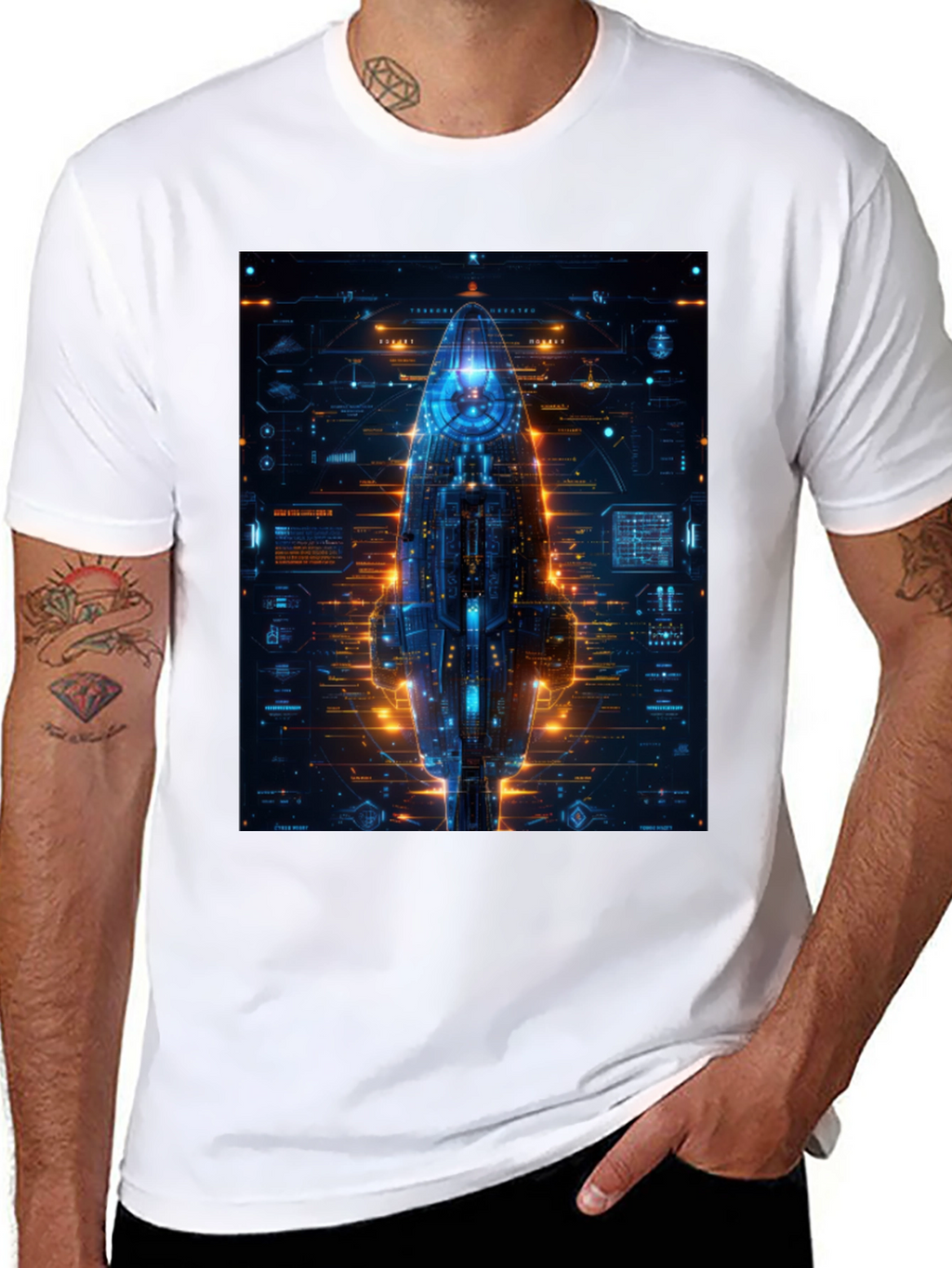 Cyberpunk Spaceship Graphic Tee