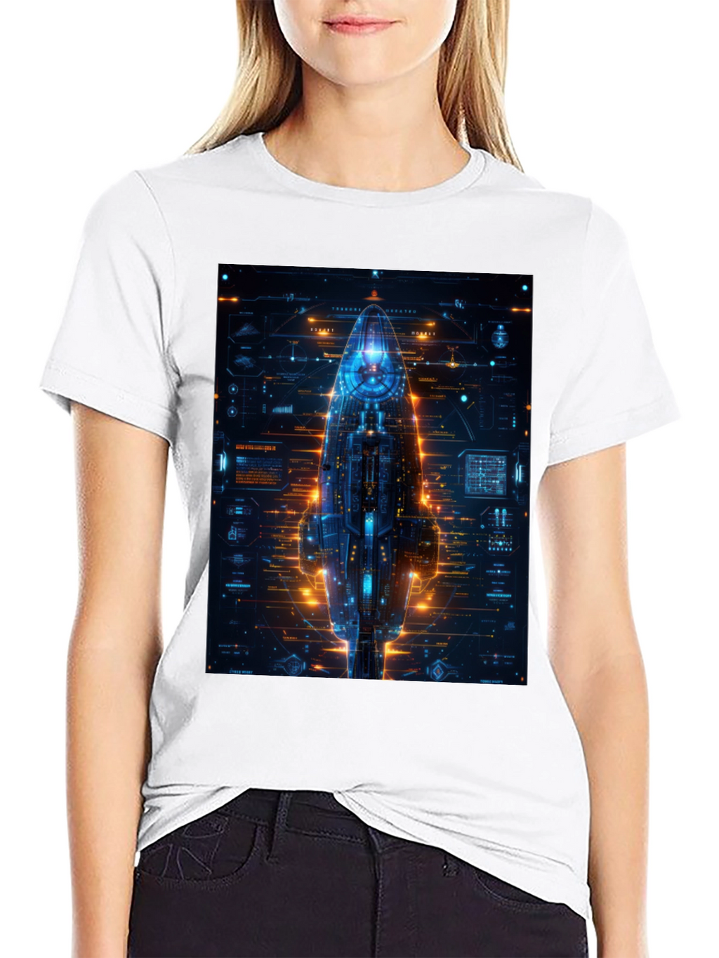 Cyberpunk Spaceship Graphic Tee