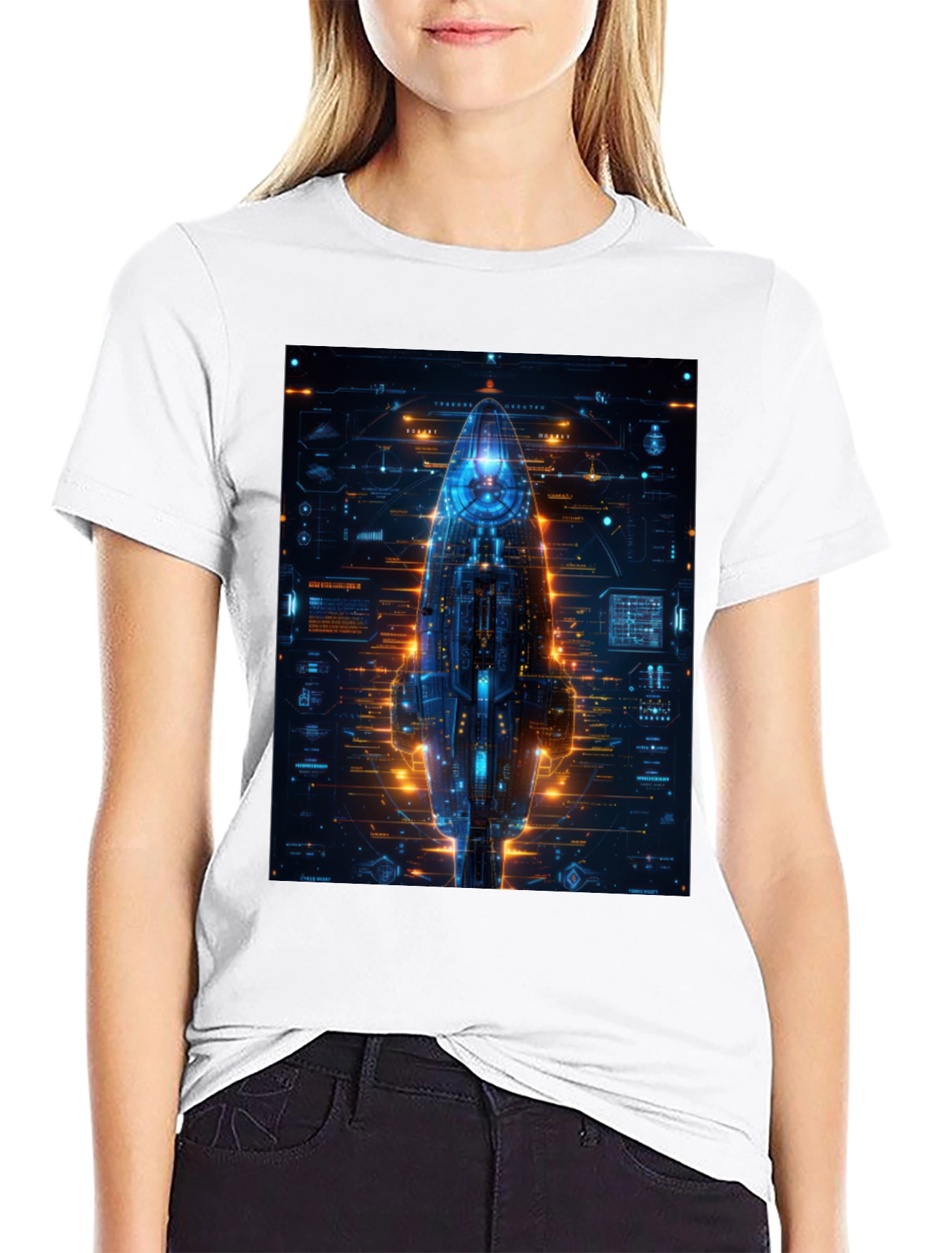 Cyberpunk Spaceship Graphic Tee