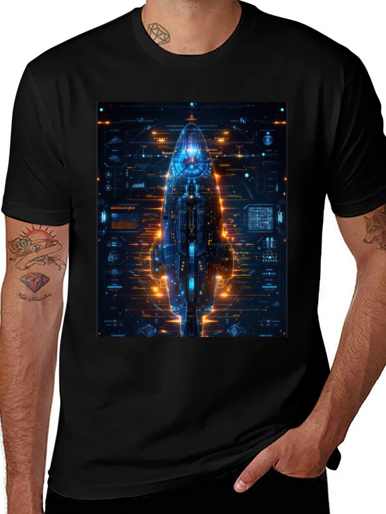 Cyberpunk Spaceship Graphic Tee
