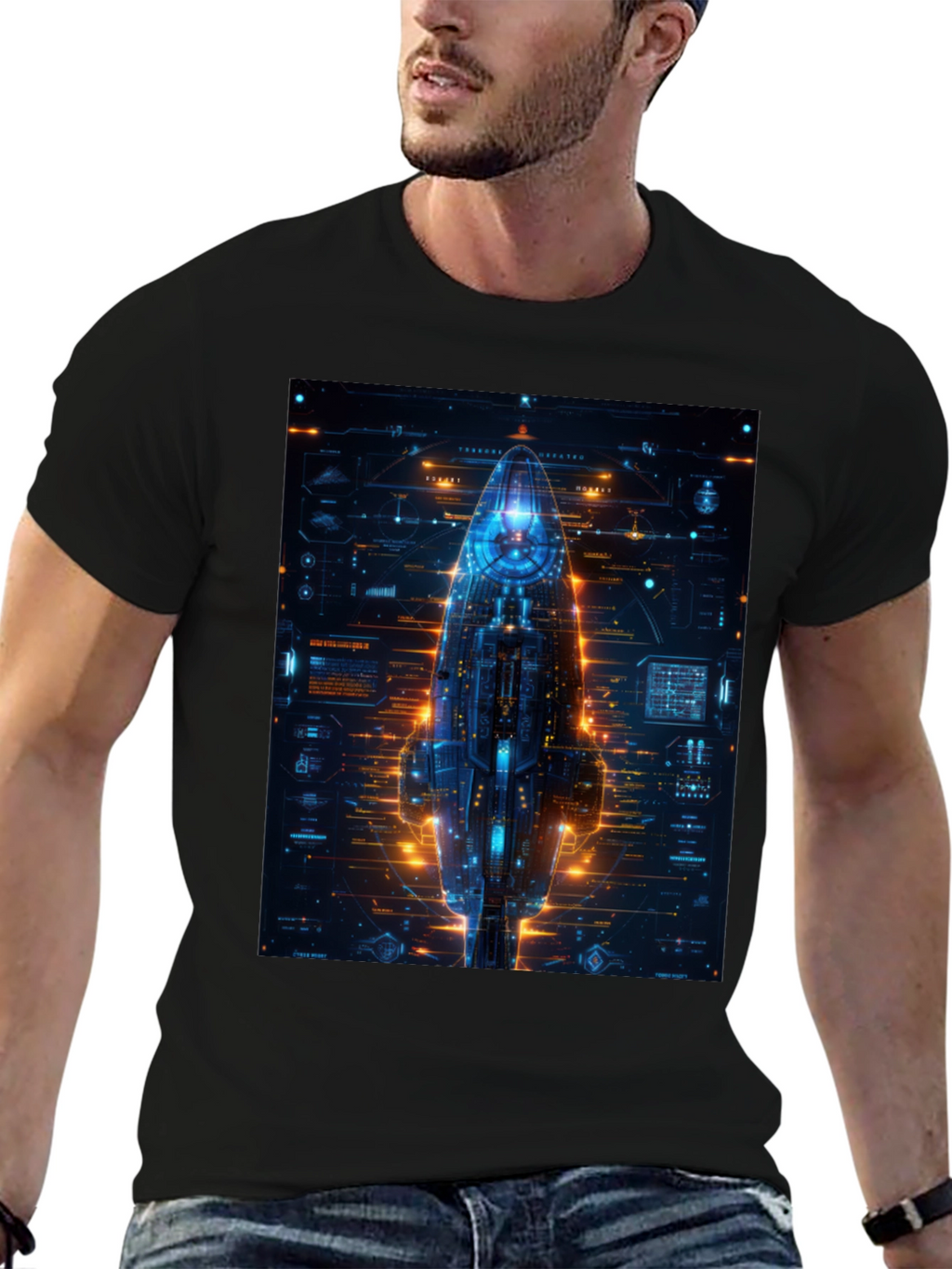 Cyberpunk Spaceship Graphic Tee