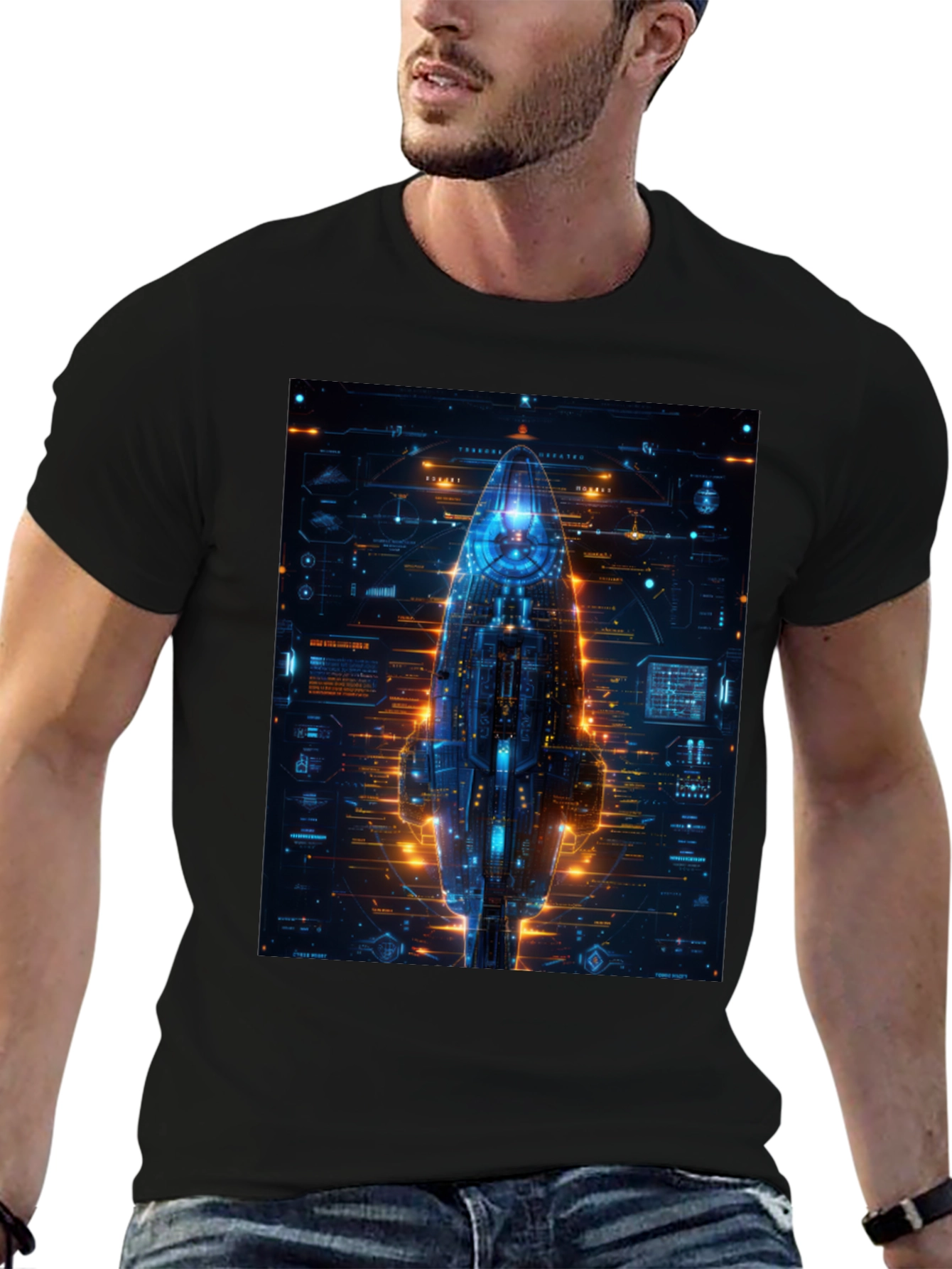 Cyberpunk Spaceship Graphic Tee