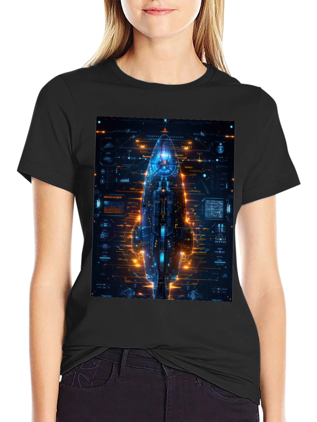 Cyberpunk Spaceship Graphic Tee