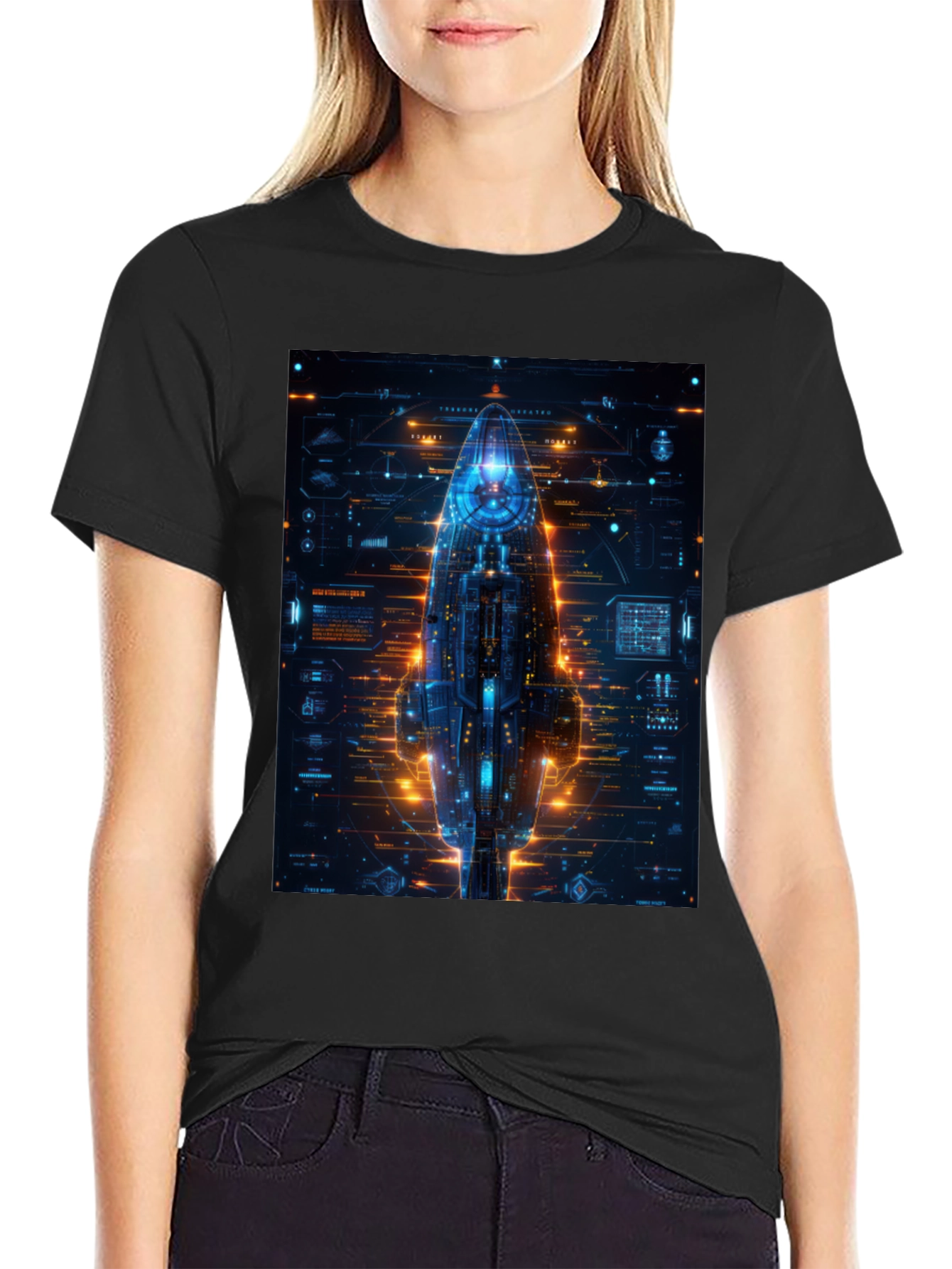 Cyberpunk Spaceship Graphic Tee