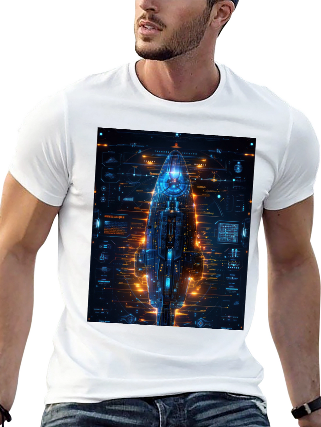 Cyberpunk Spaceship Graphic Tee