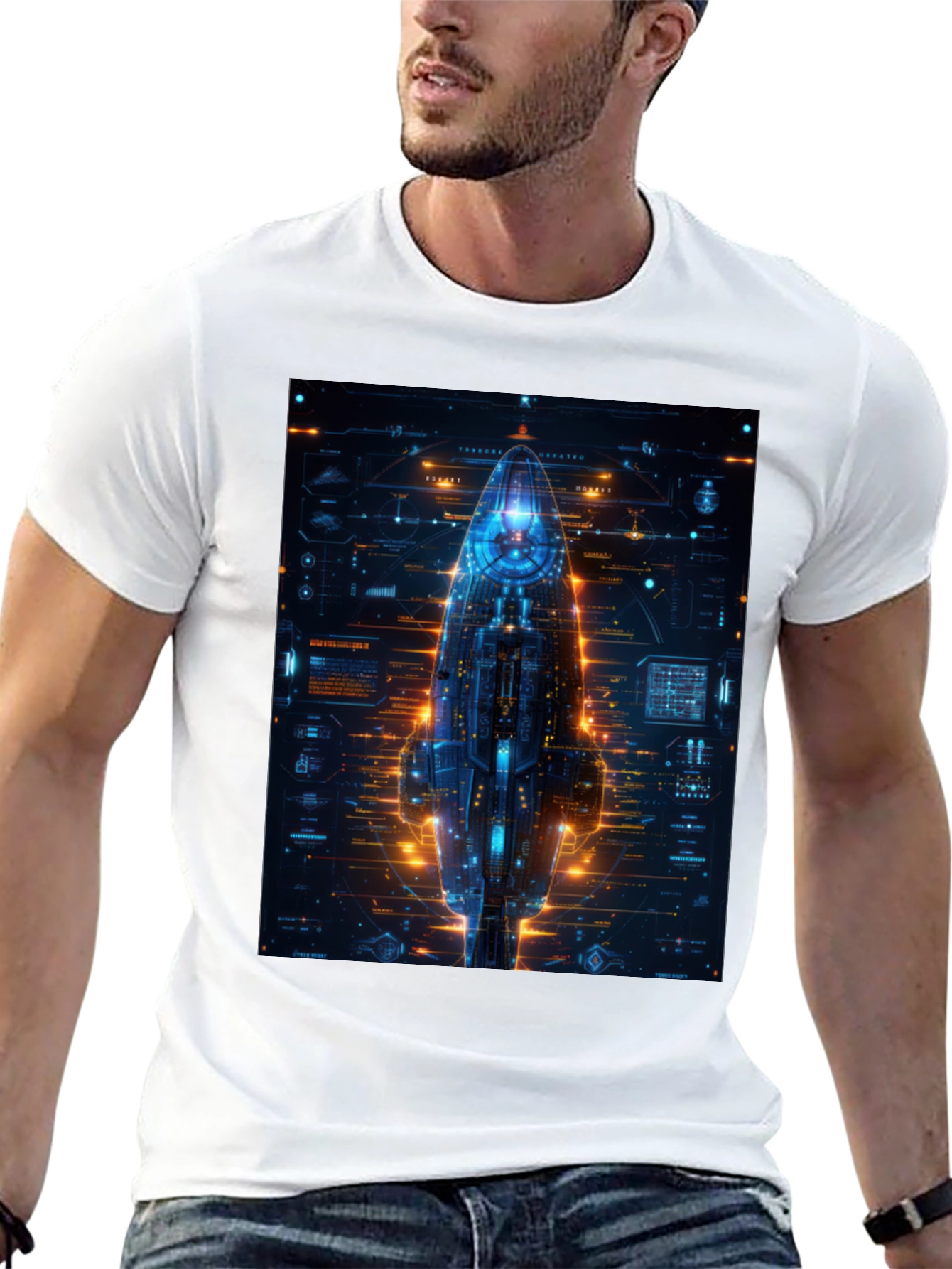 Cyberpunk Spaceship Graphic Tee