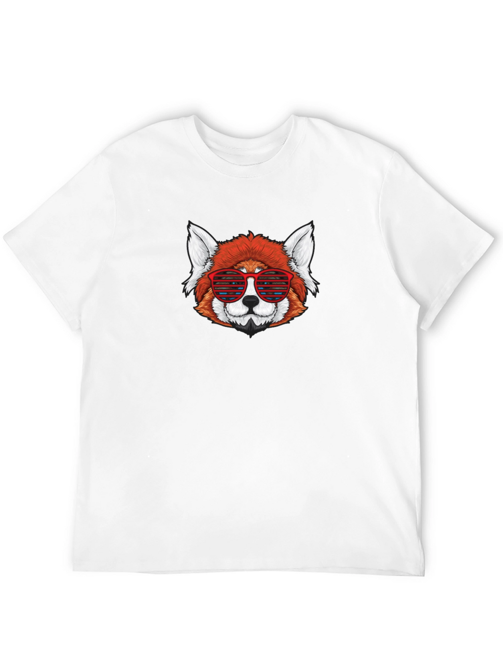 Red Panda Sunglasses Black T-Shirt