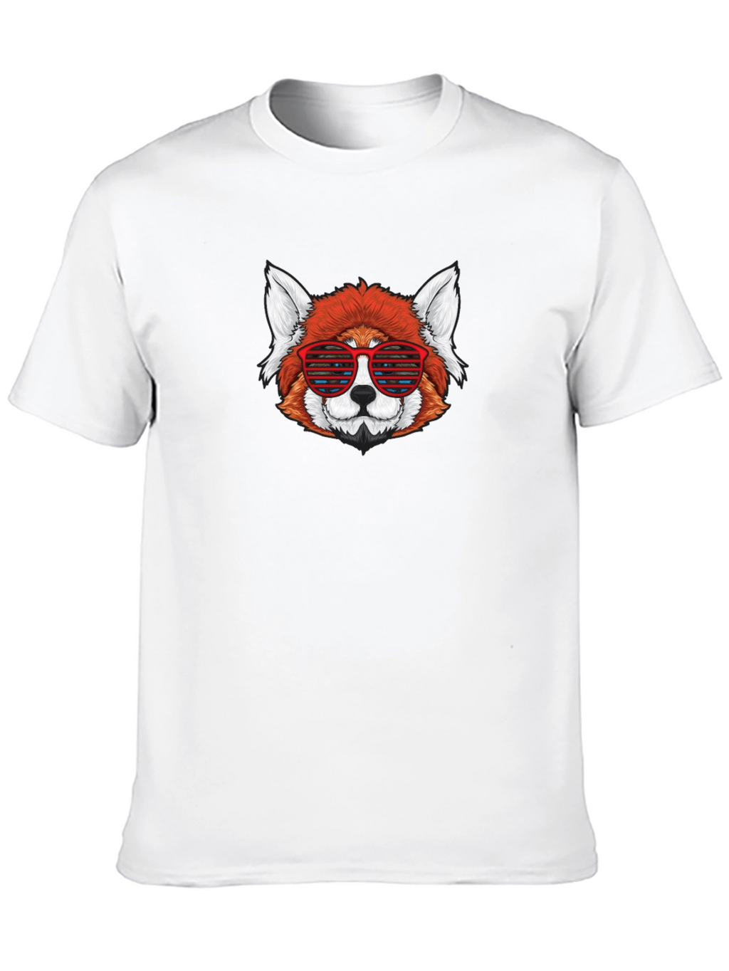 Red Panda Sunglasses Black T-Shirt