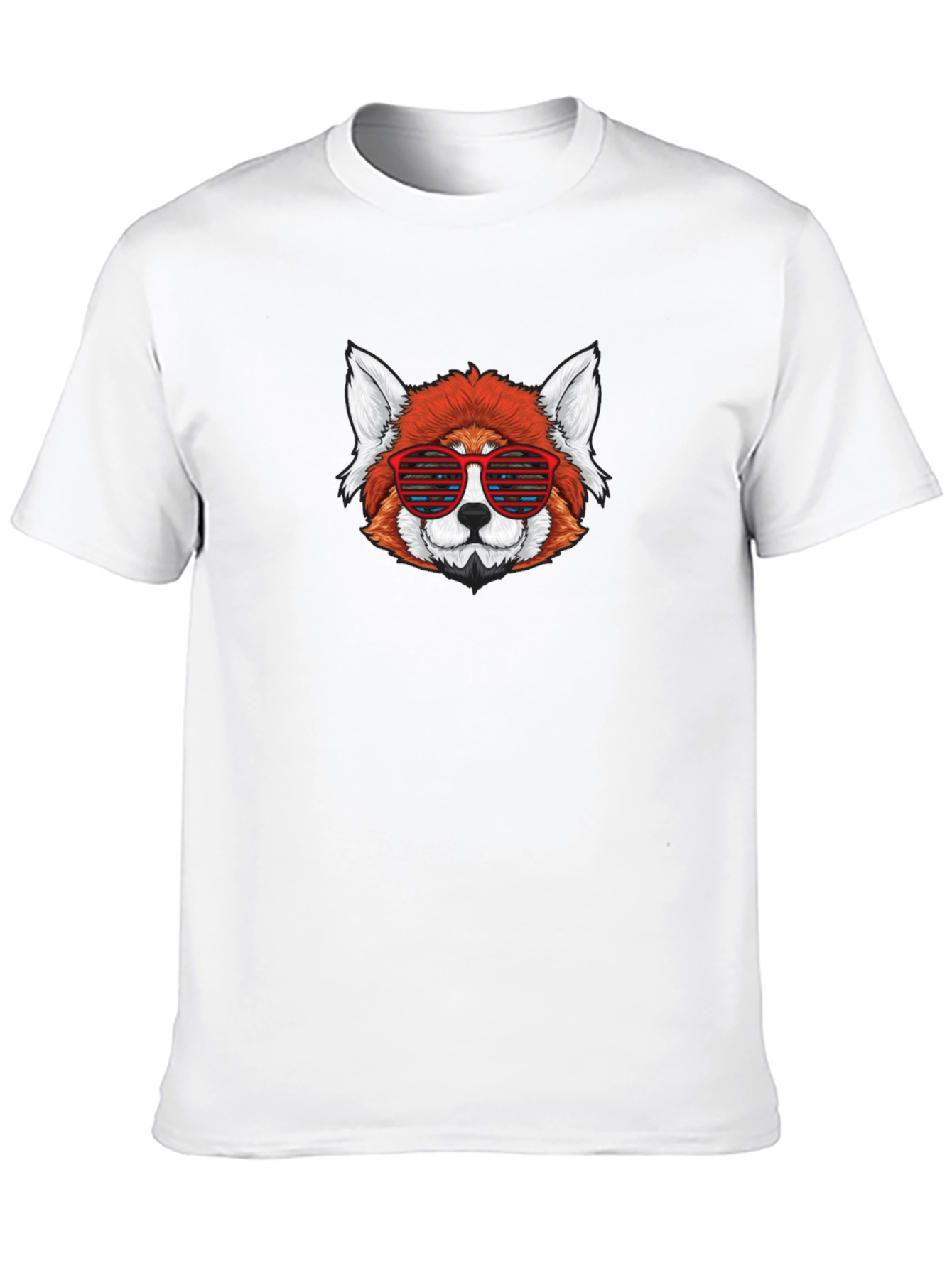 Red Panda Sunglasses Black T-Shirt