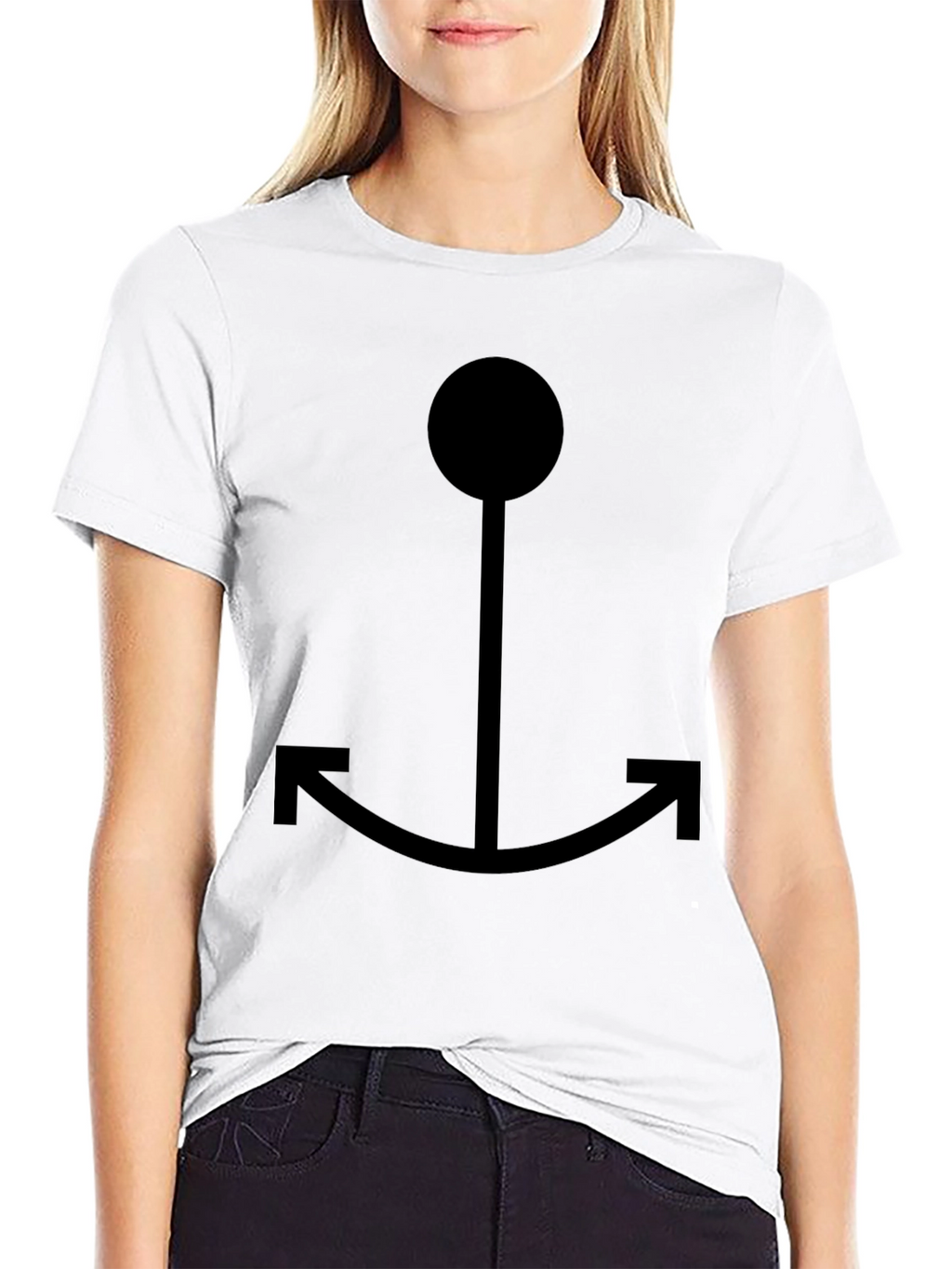 Black Anchor Graphic Tee - Casual Style