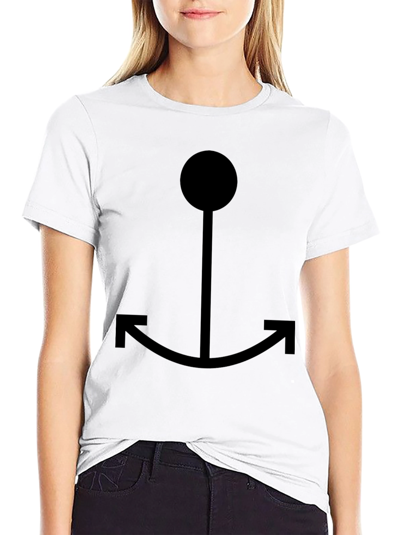 Black Anchor Graphic Tee - Casual Style