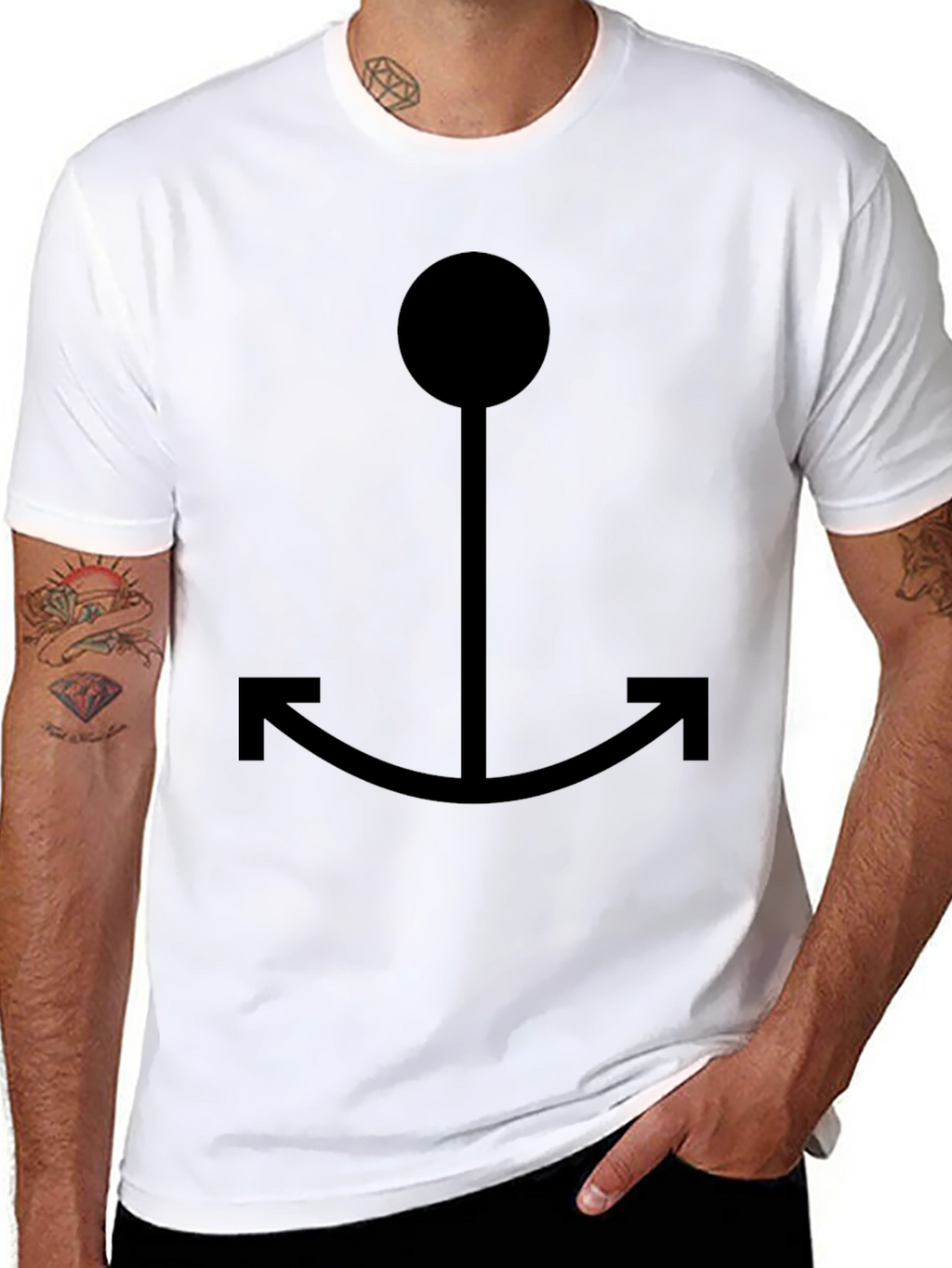 Black Anchor Graphic Tee - Casual Style